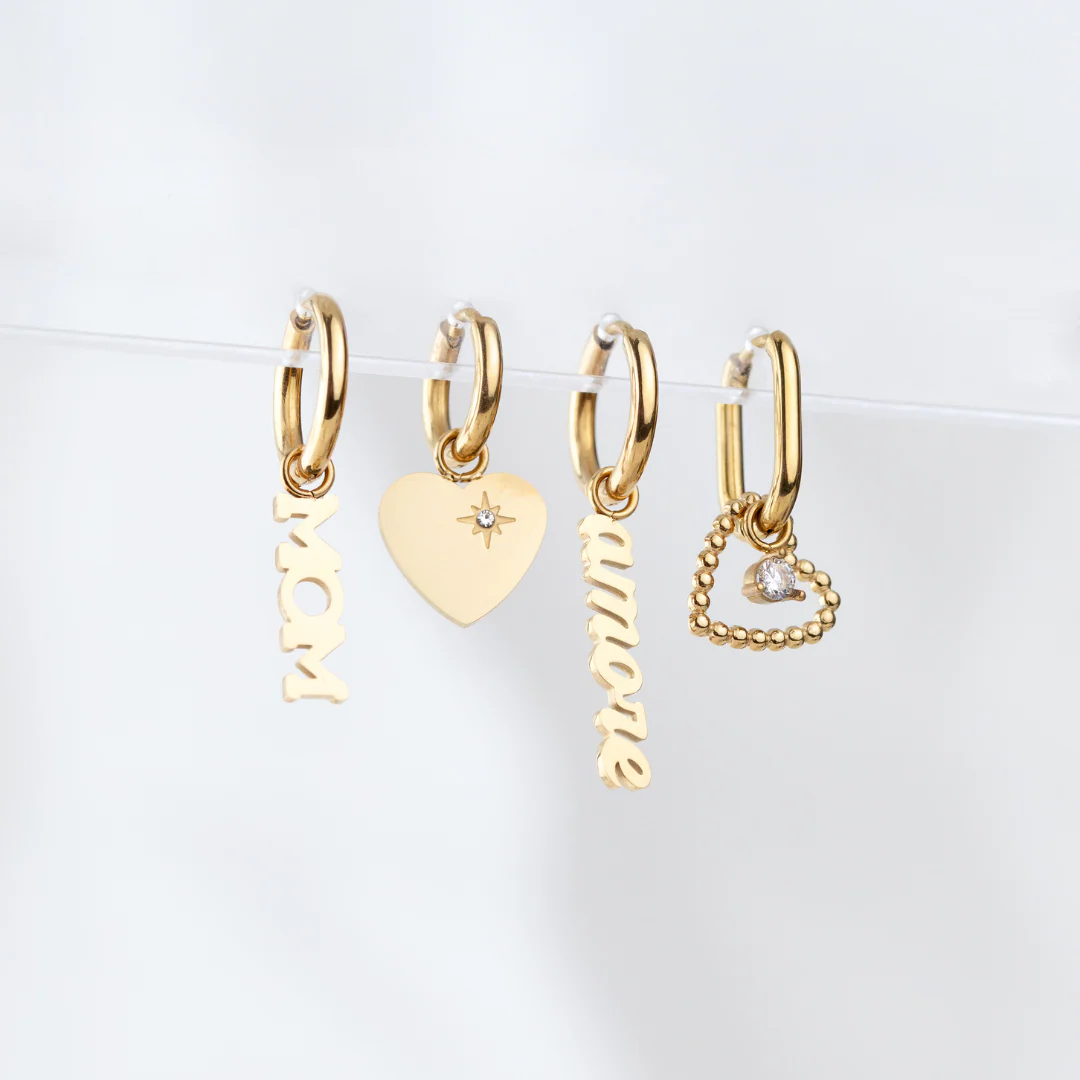 Sparkle Heart Hoop Set Baby Gold - Image 3
