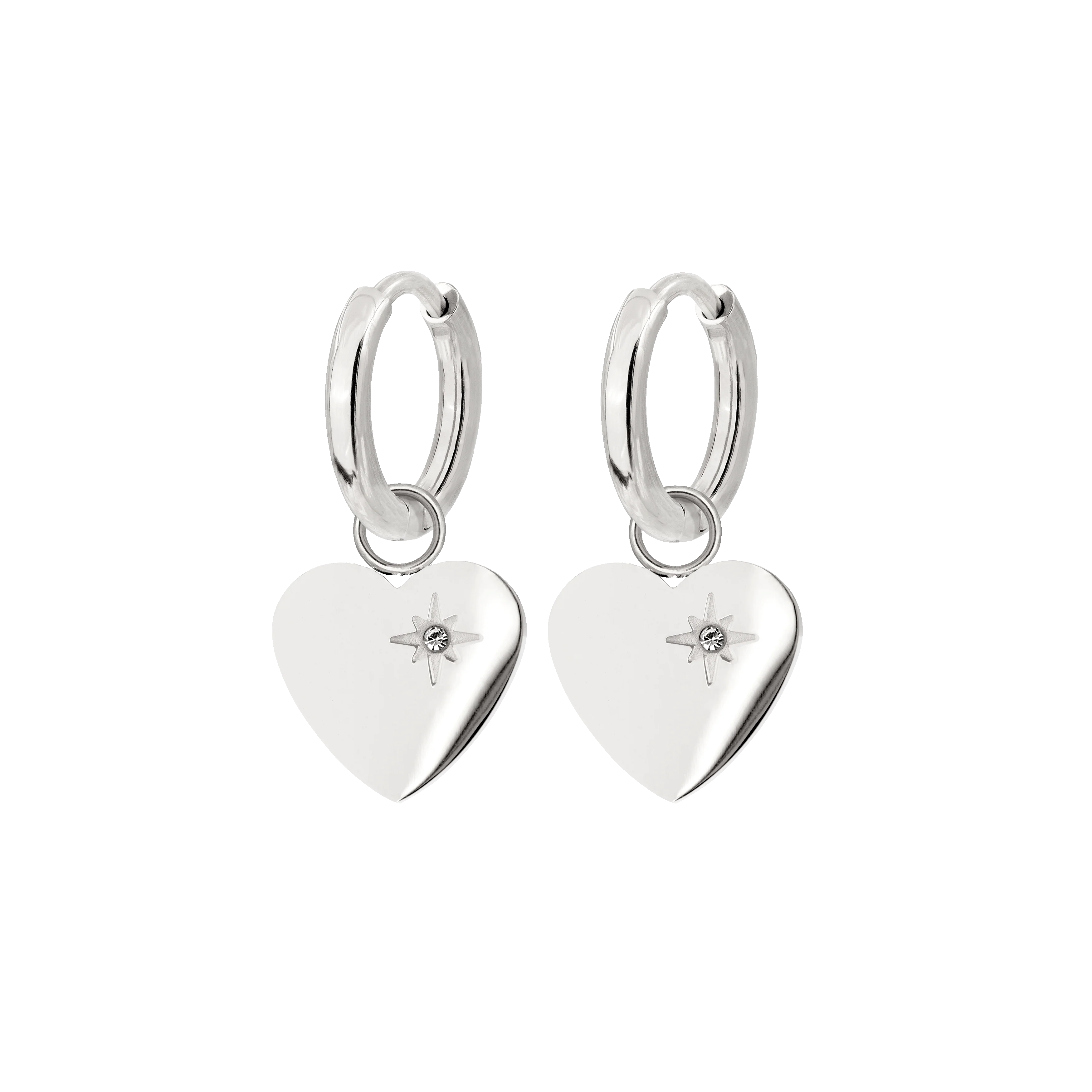 Sparkle Heart Hoop Set Baby Silver