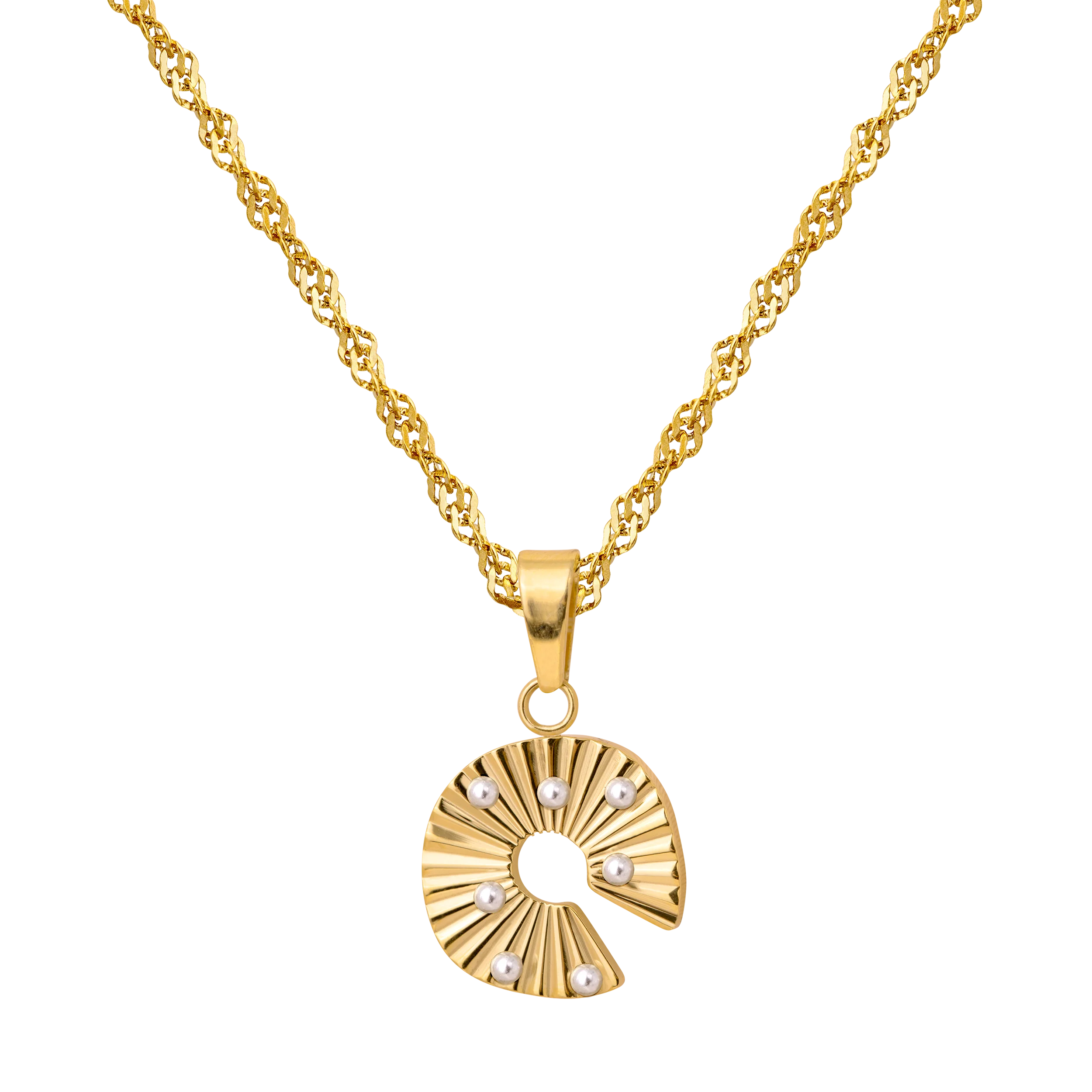 Sparkling Donut Necklace Gold