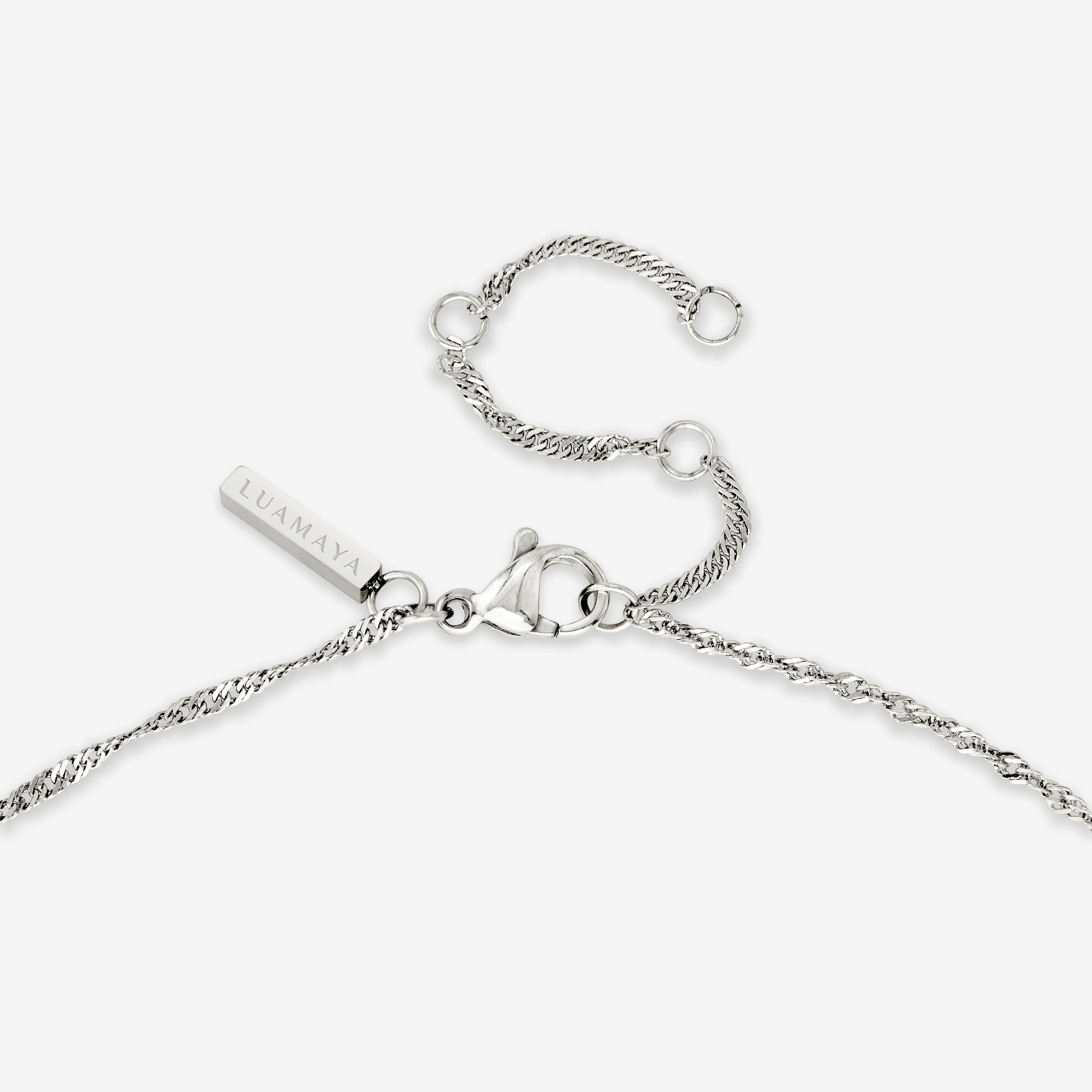Sparkling Pink Petal Necklace Silver - Image 5