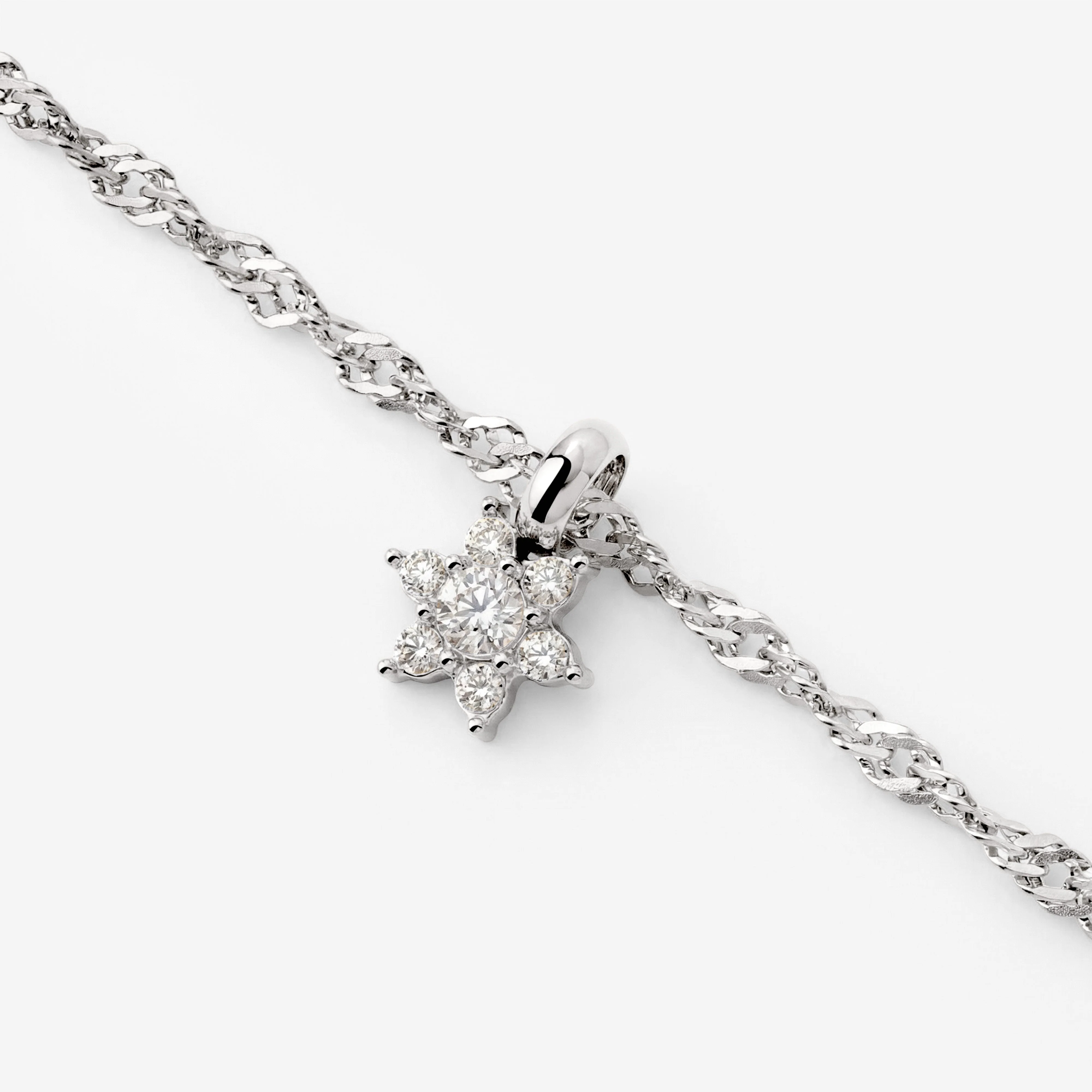 Sparkling White Petal Necklace Silver - Image 4