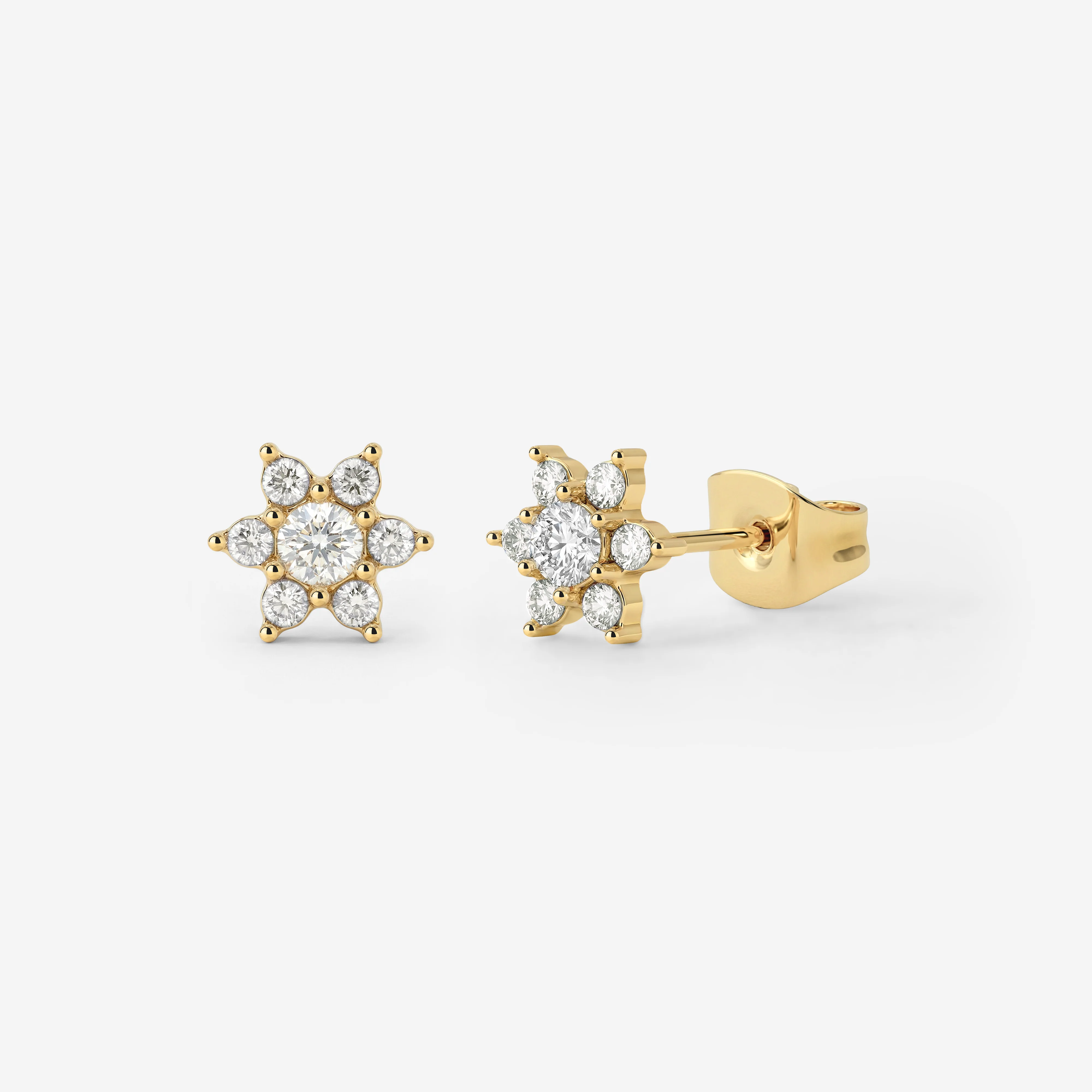 Sparkling White Petal Studs Gold - Image 4