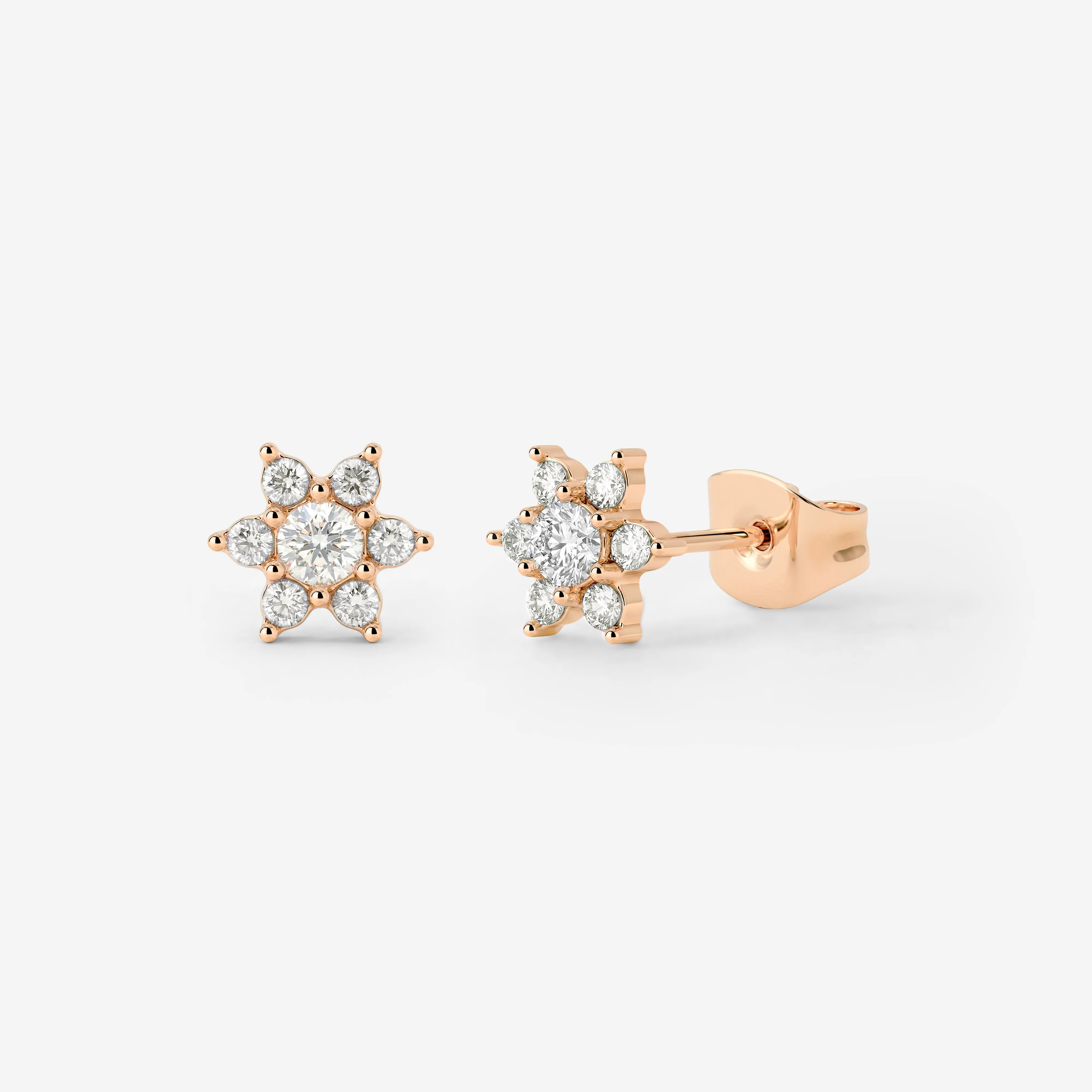Sparkling White Petal Studs Rose Gold - Image 4
