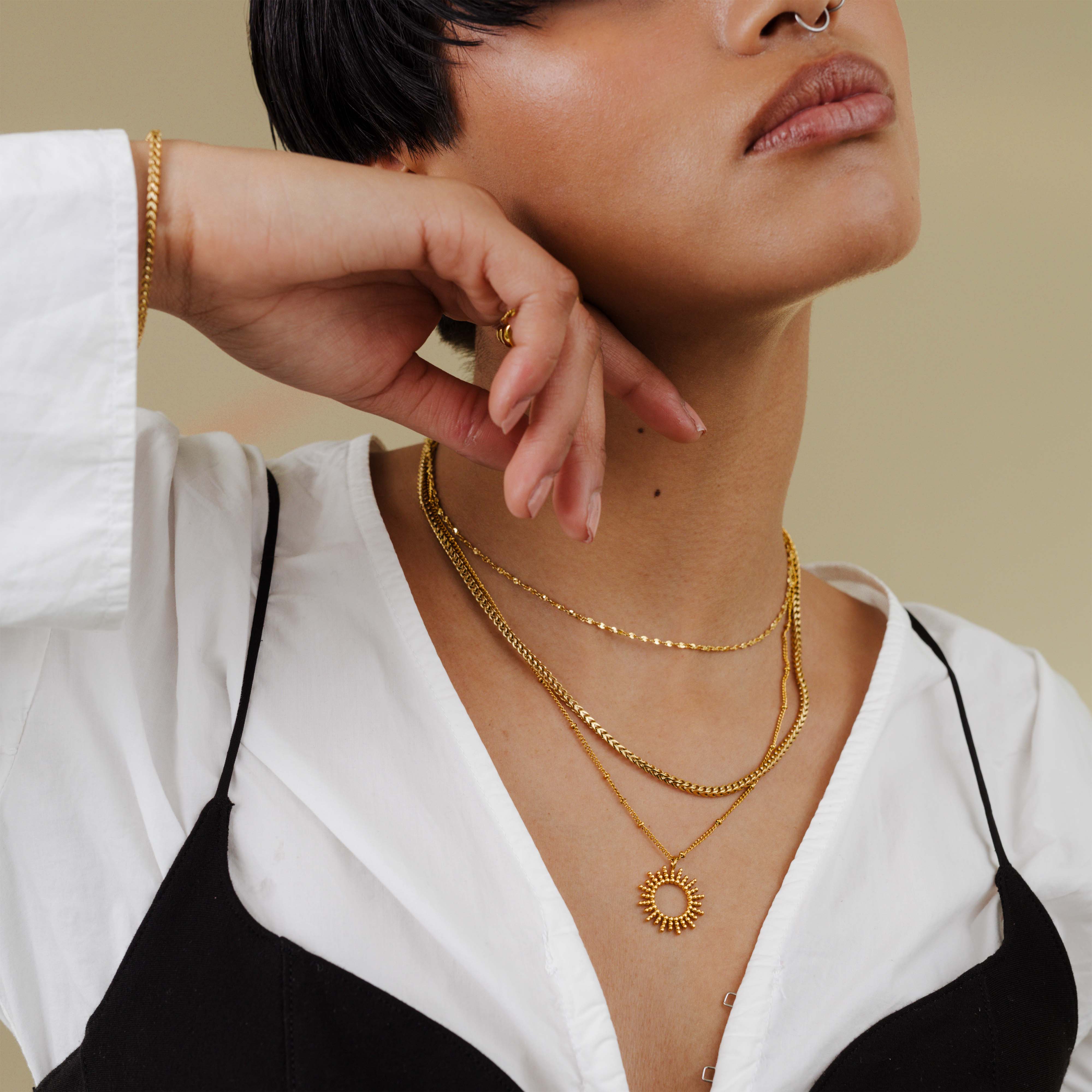 Spiga Chain Necklace Gold - Image 3