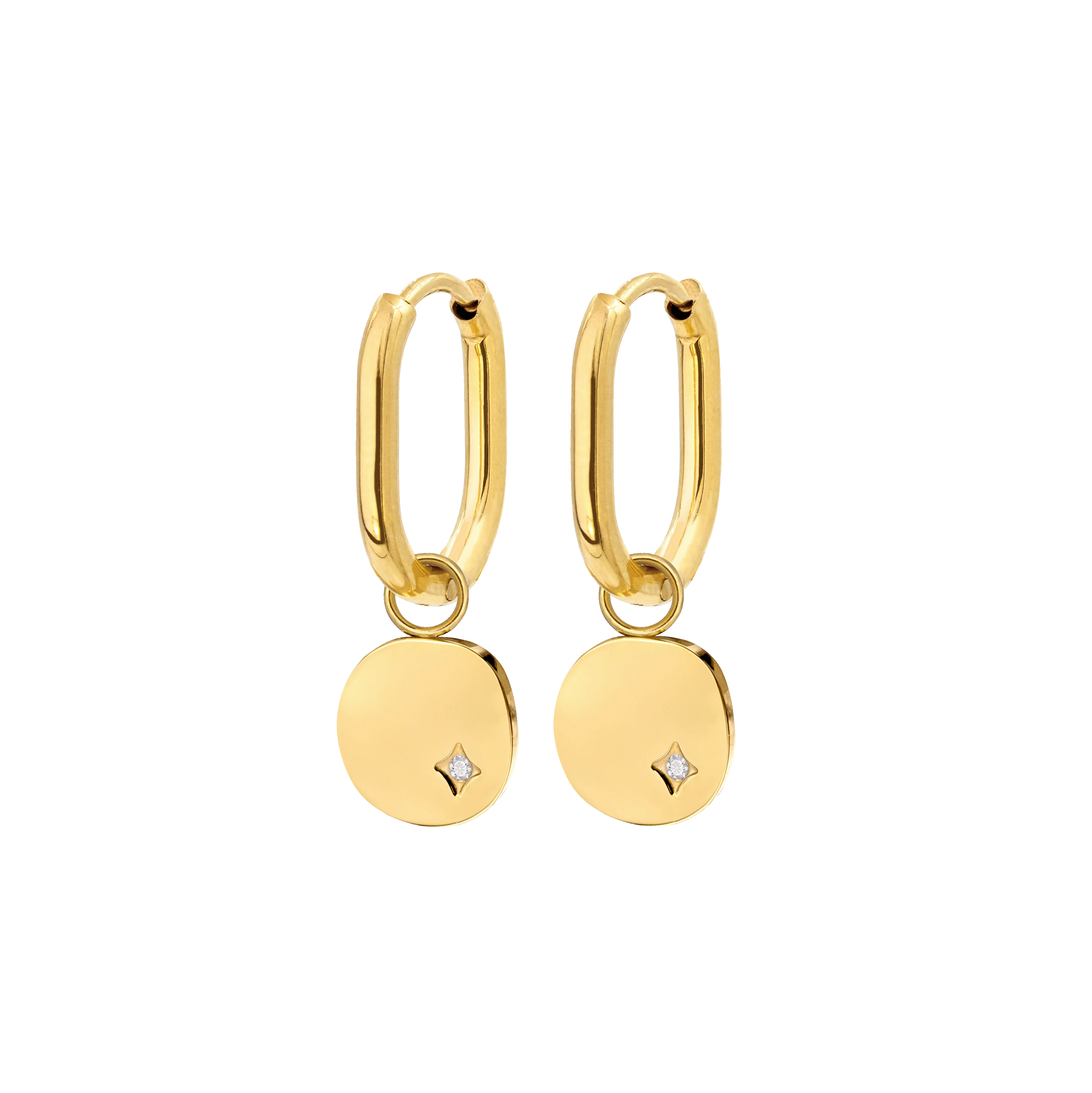 Spring Bling Oval Hoop Set Baby Gold