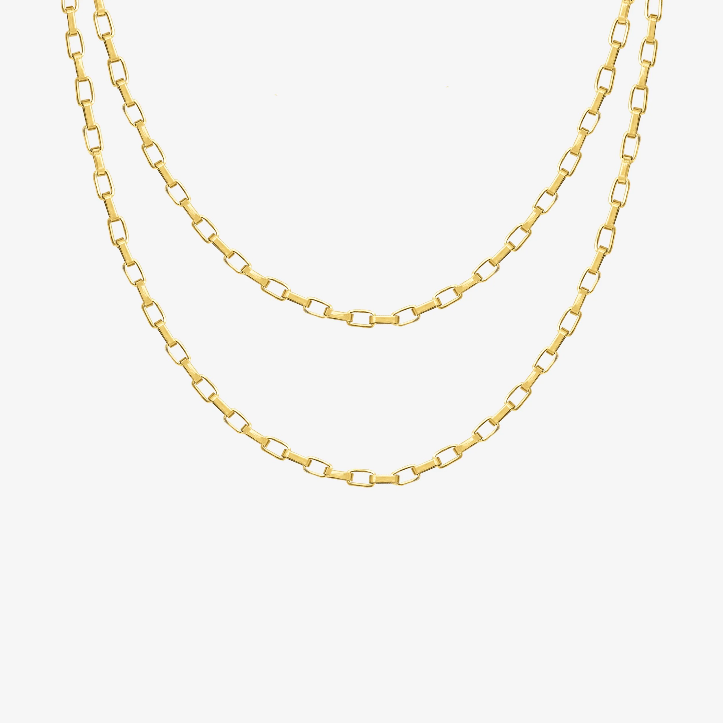 Square Y Box Chain Gold