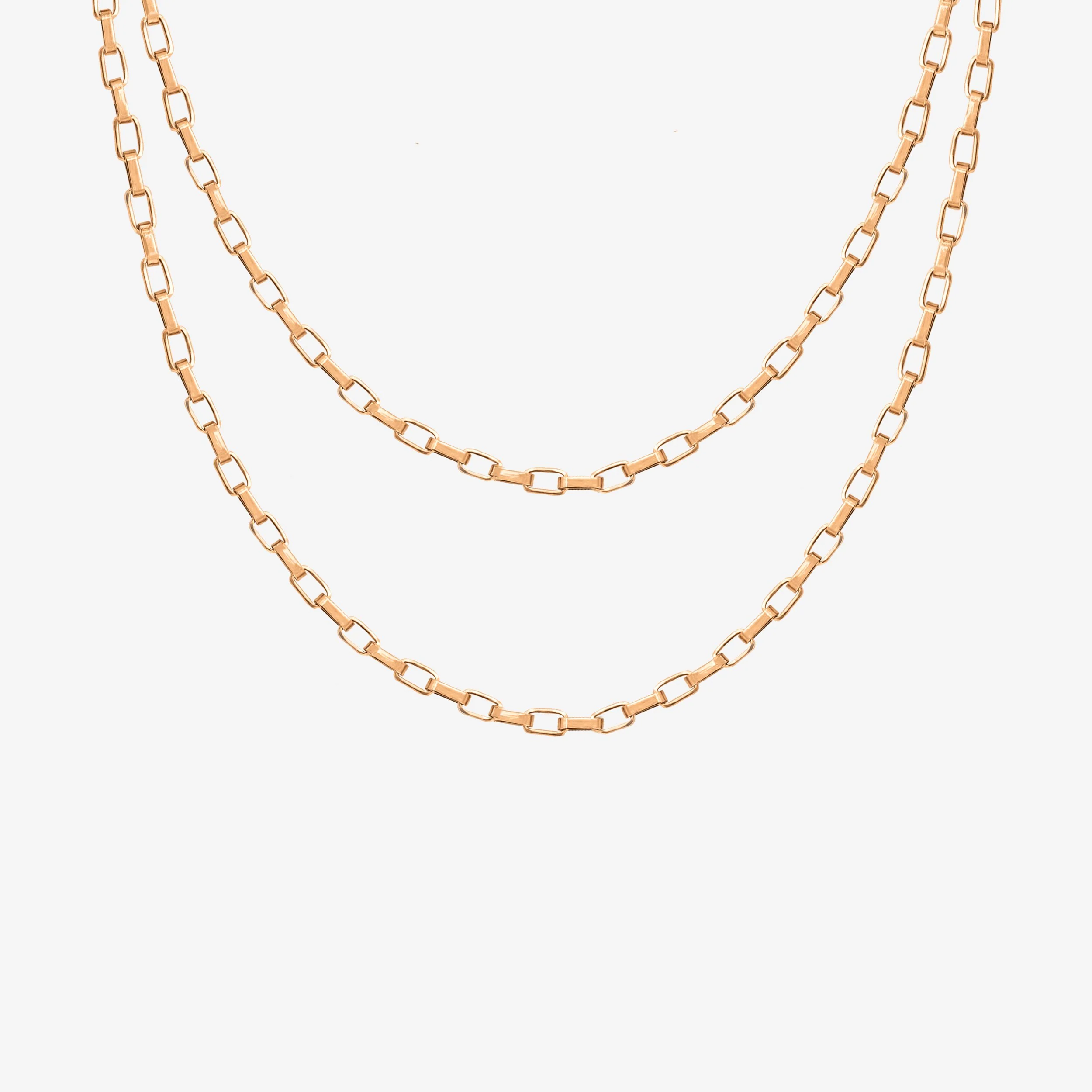 Square Y Box Chain Rose Gold
