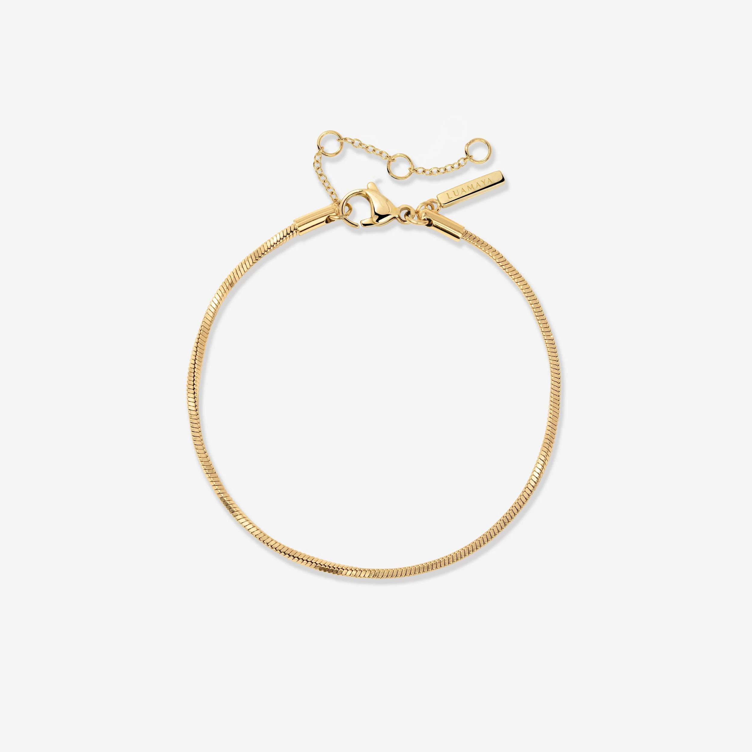 Squared Snake Chain Bracelet Stud Earrings Gold