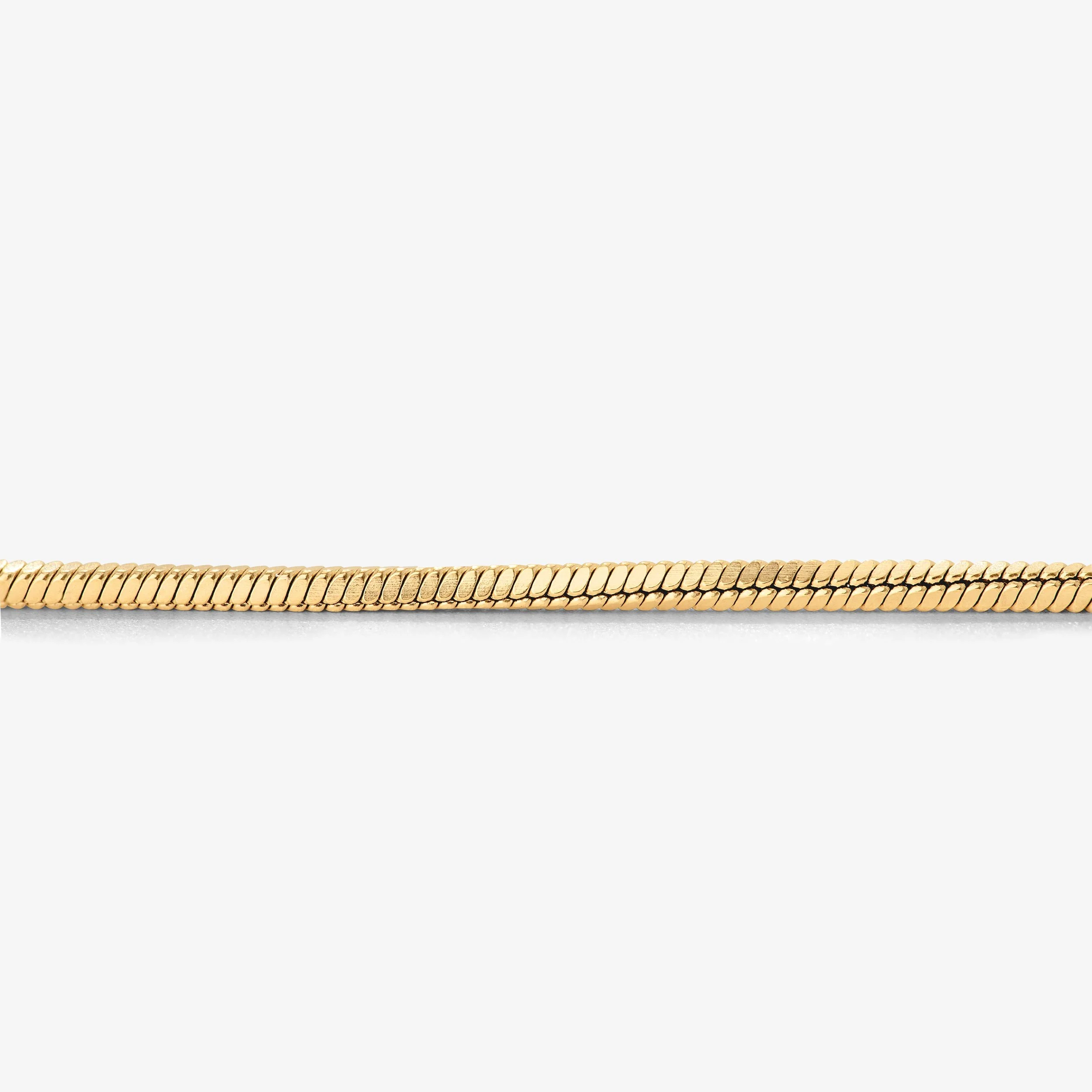 Squared Snake Chain Bracelet Stud Earrings Gold - Image 3