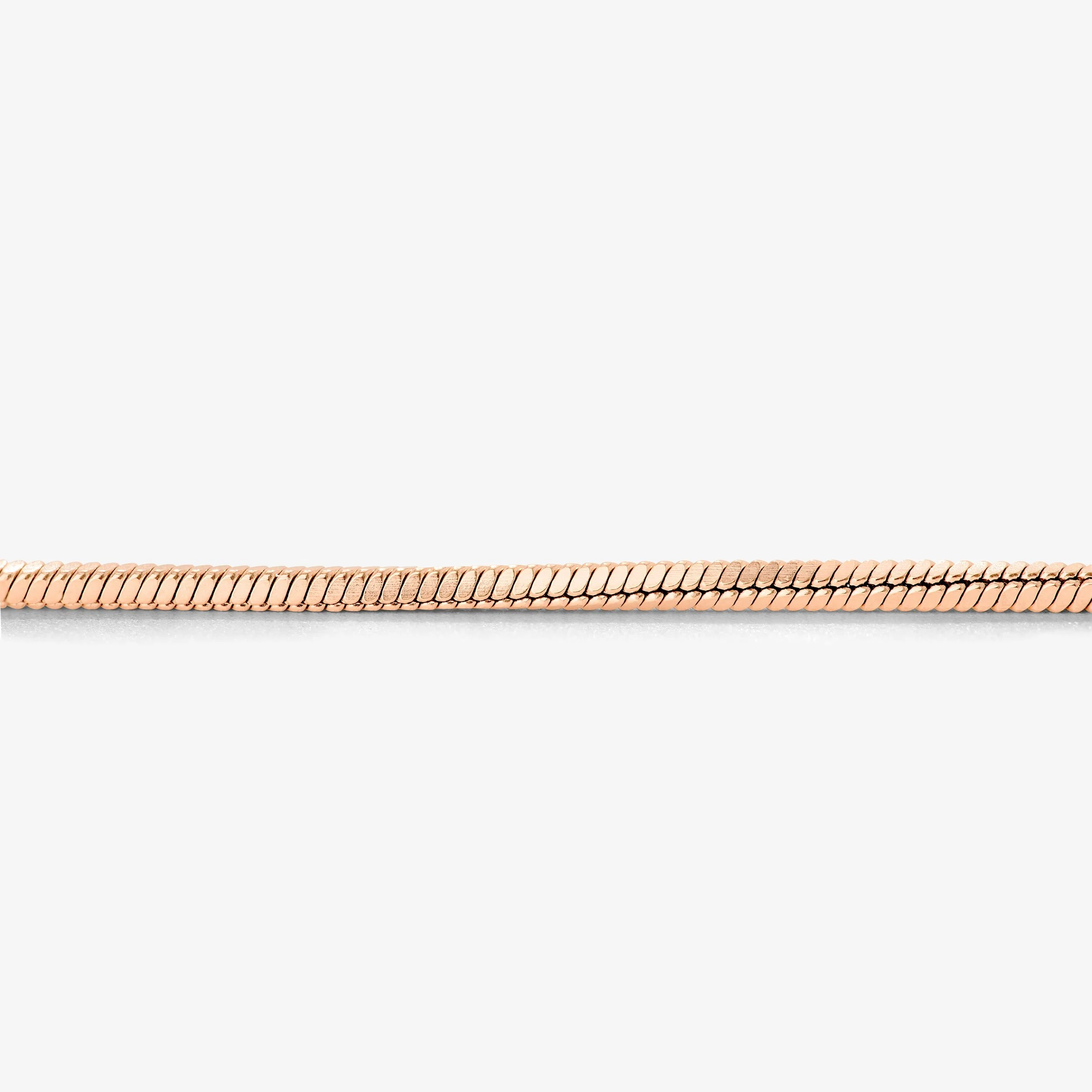 Squared Snake Chain Bracelet Rose Gold - Image 3