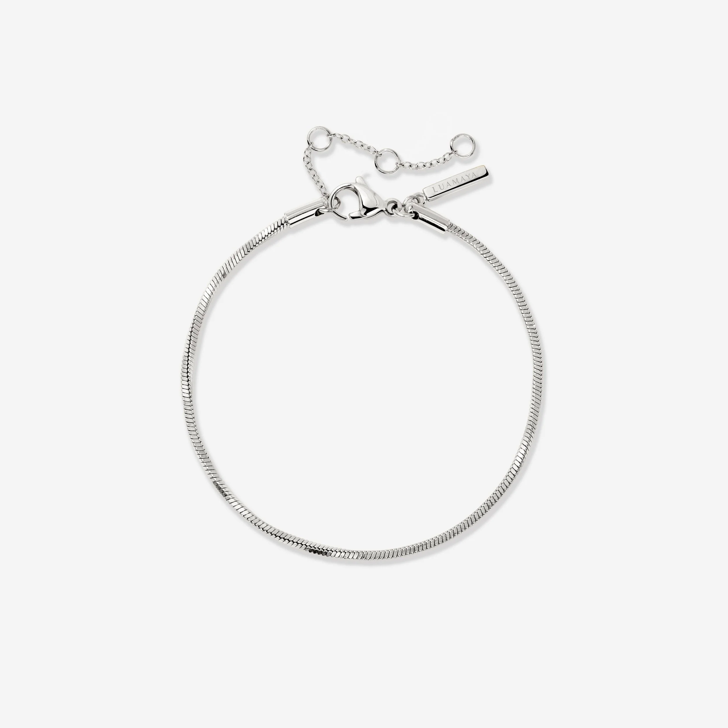 Squared Snake Chain Bracelet Silver