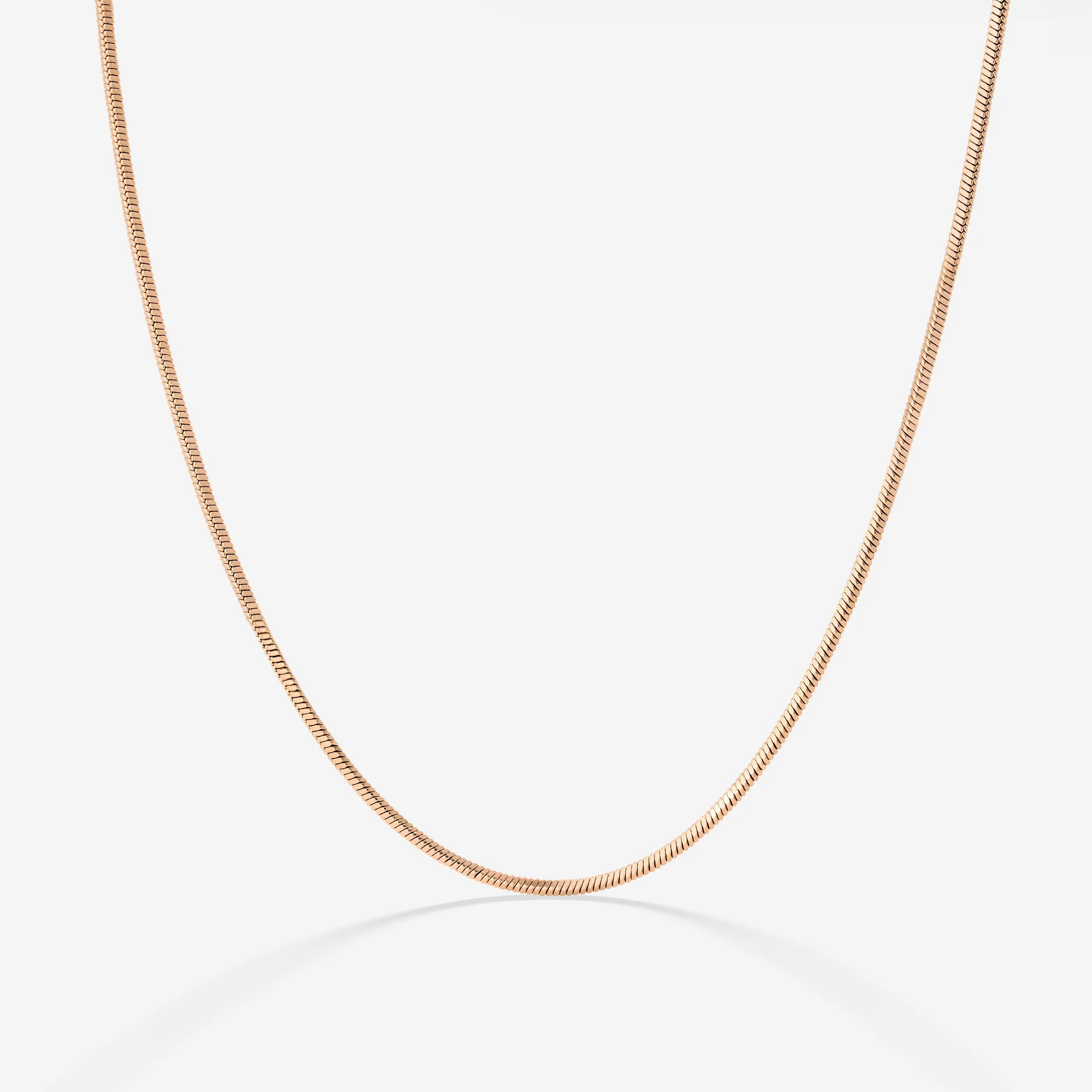 Squared Snake Chain Necklace Rose Gold