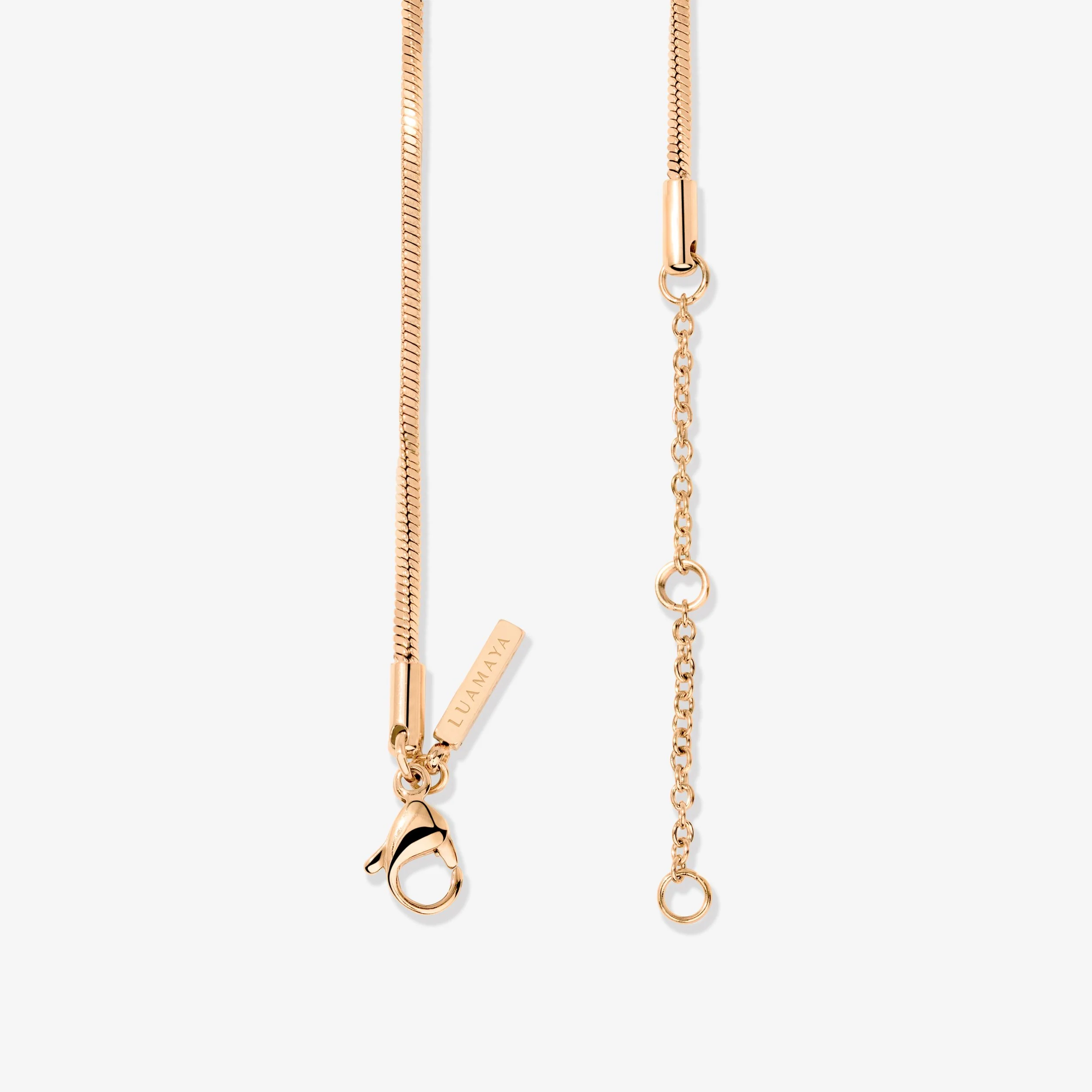 Squared Snake Chain Necklace Rose Gold - Image 4