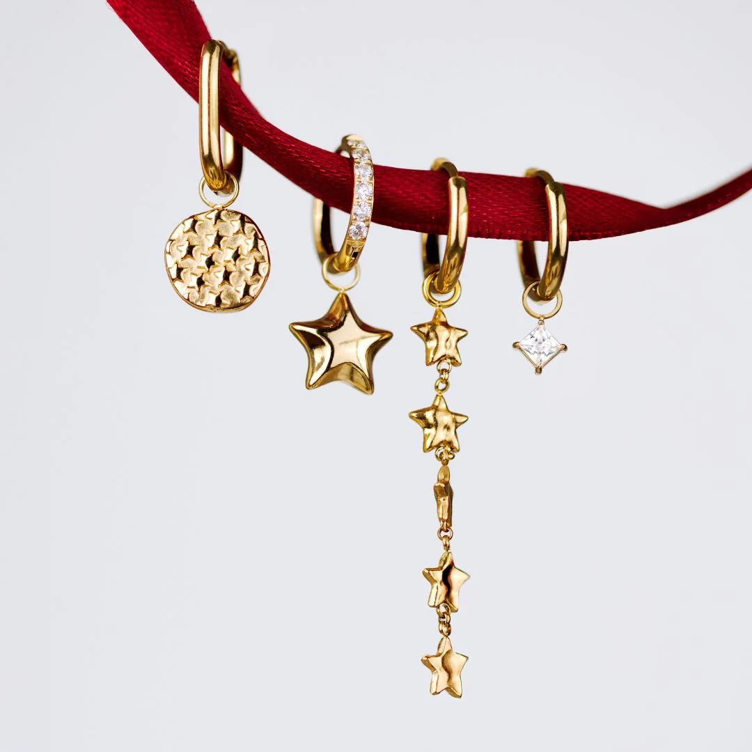 Starry Skies Oval Hoop Set Baby Rose Gold - Image 4