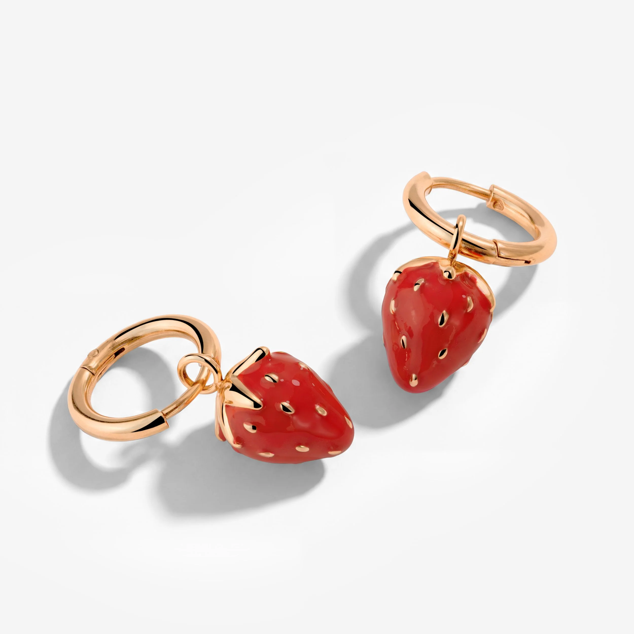 Strawberry Hoop Set Small Rose Gold - Image 4