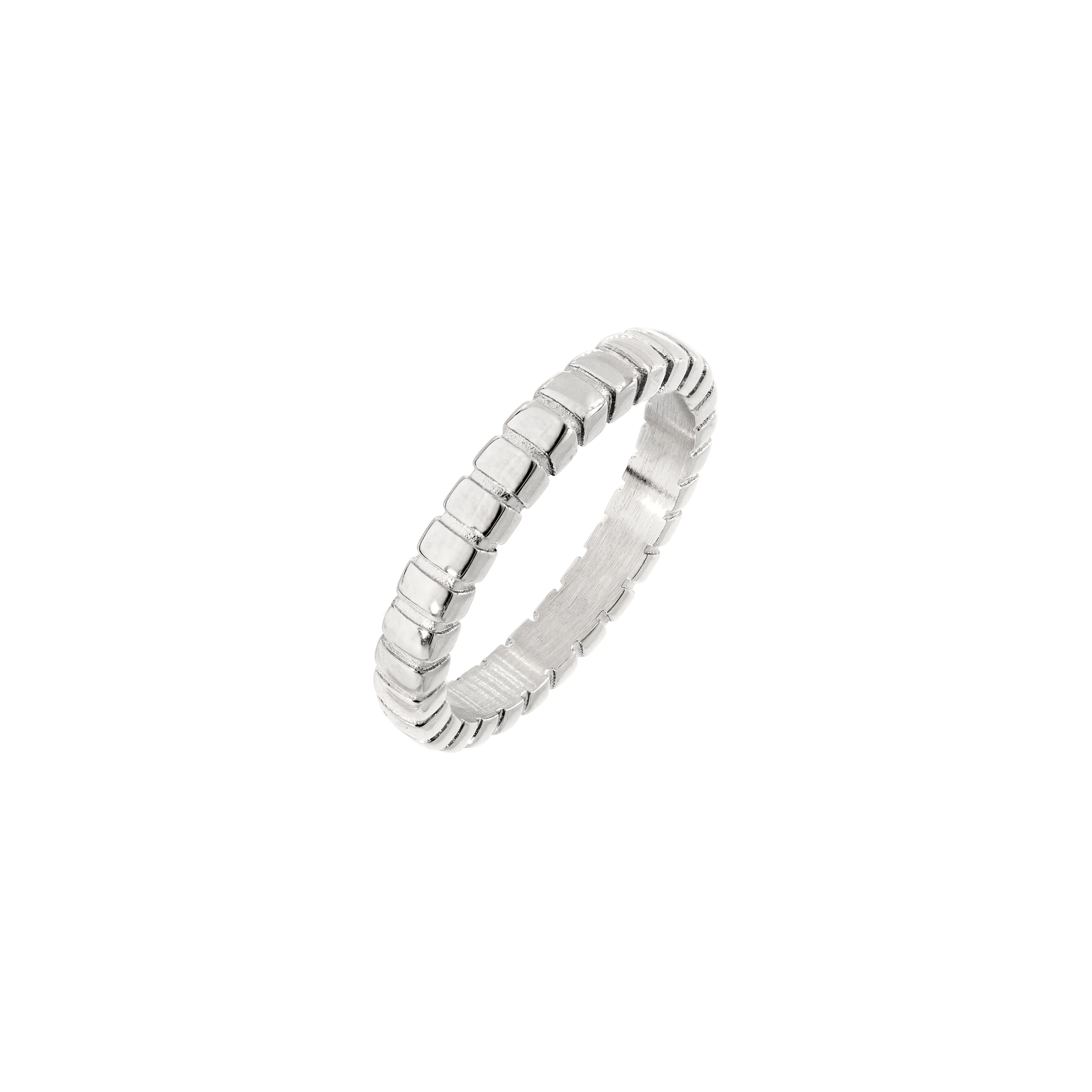 Striped Ring Thin Silver