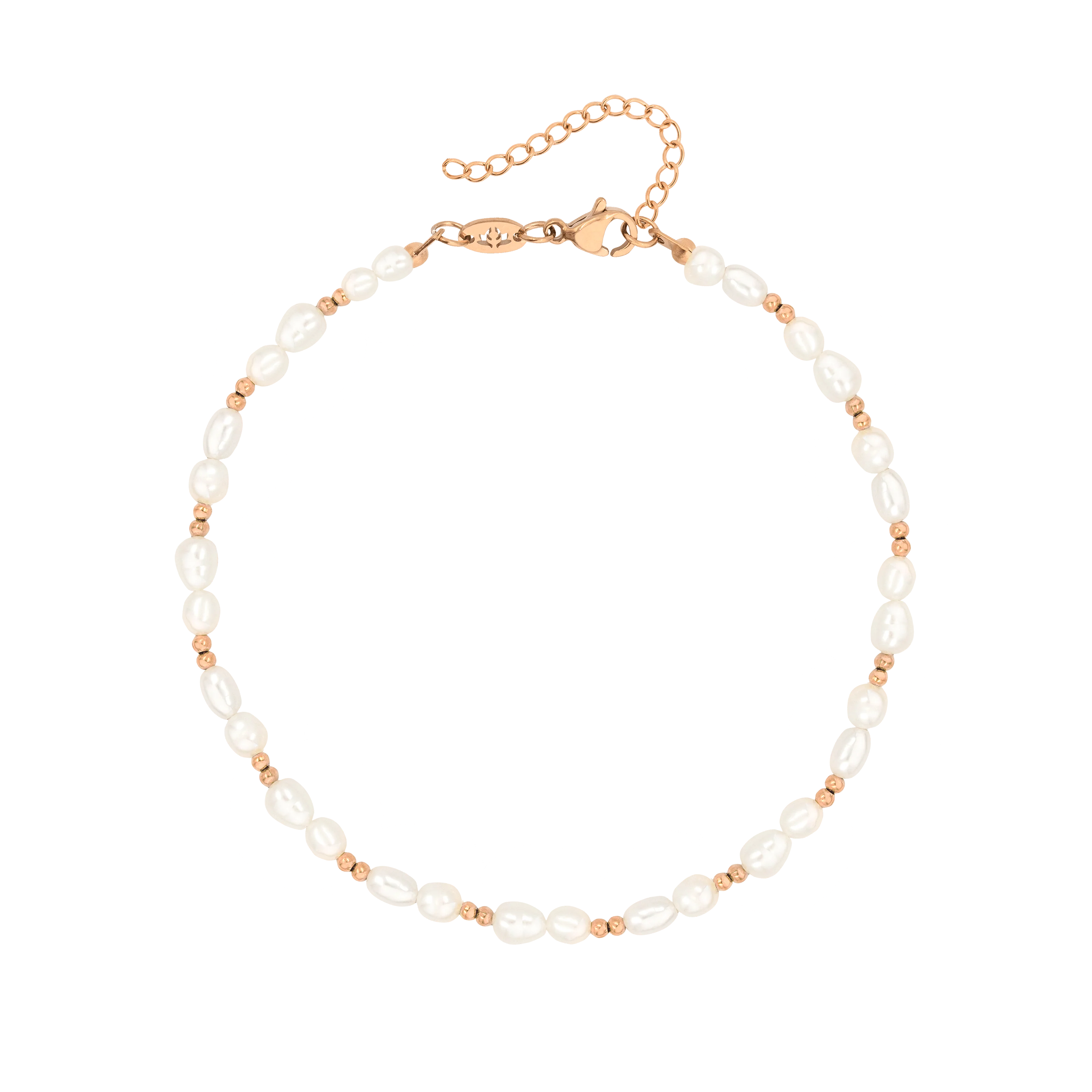 Summertime Pearl Anklet Rose Gold
