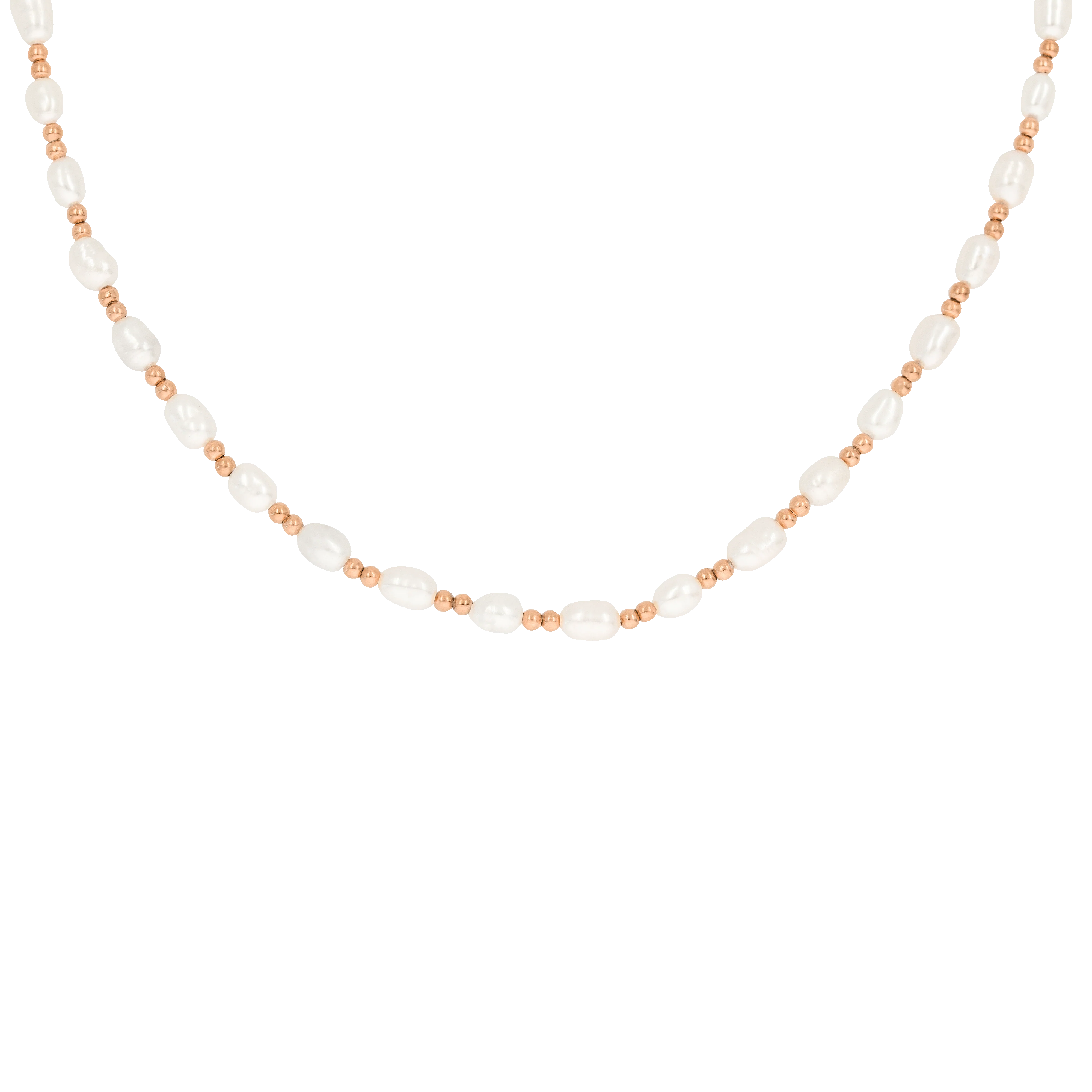 Summertime Pearl Necklace Rose Gold