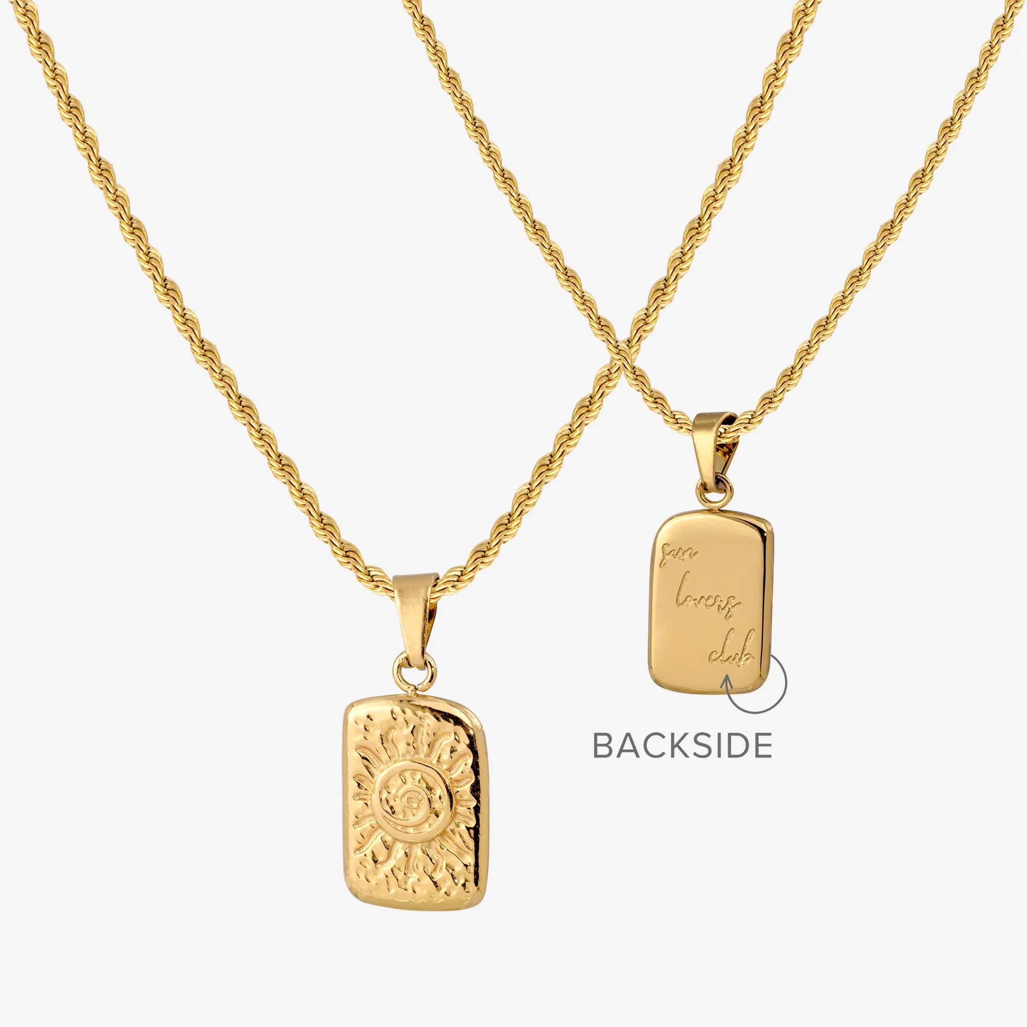 Sun Lover Pendant Necklace Gold