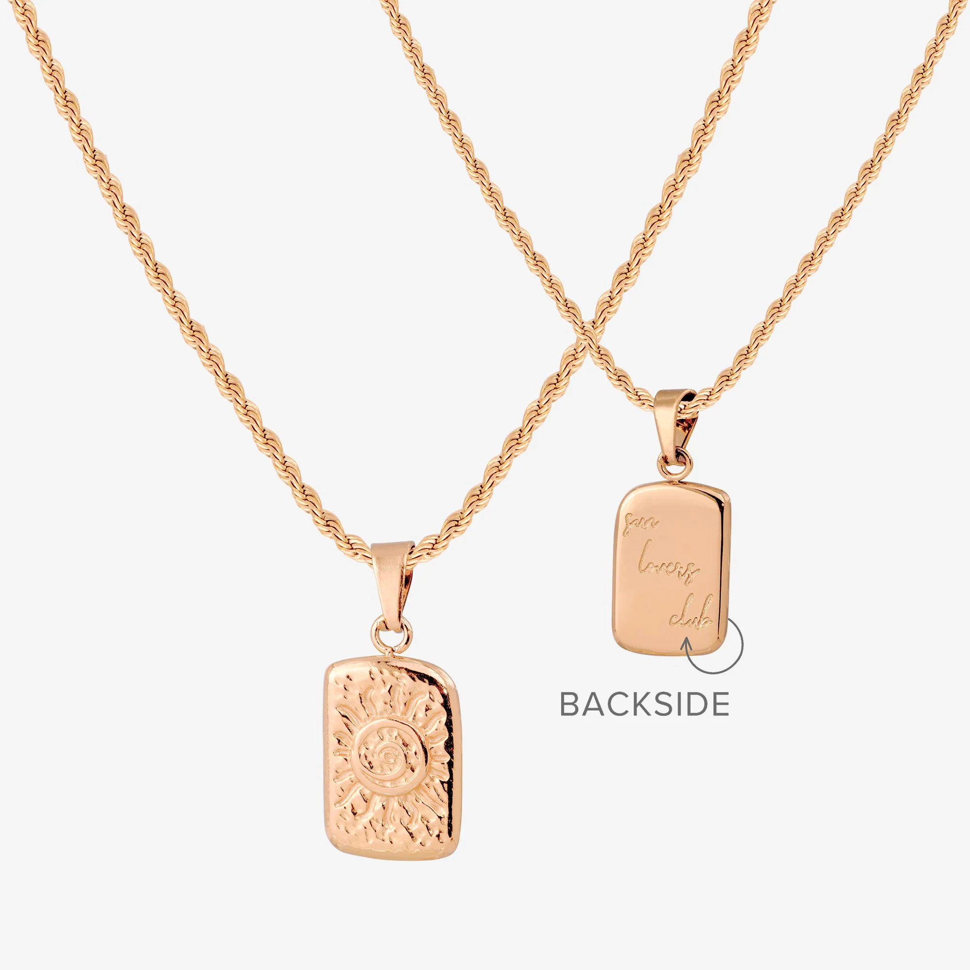 Sun Lover Pendant Necklace Rose Gold