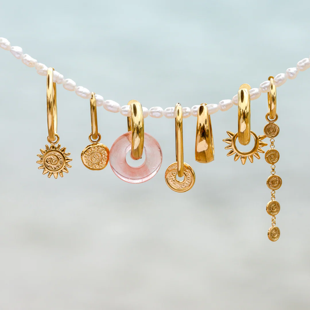 Sun Seeker Oval Hoop Set Baby Gold - Image 4