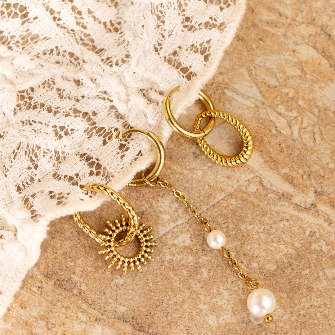 Sunny Oval Twisted Hoop Set Baby Rose Gold - Image 4