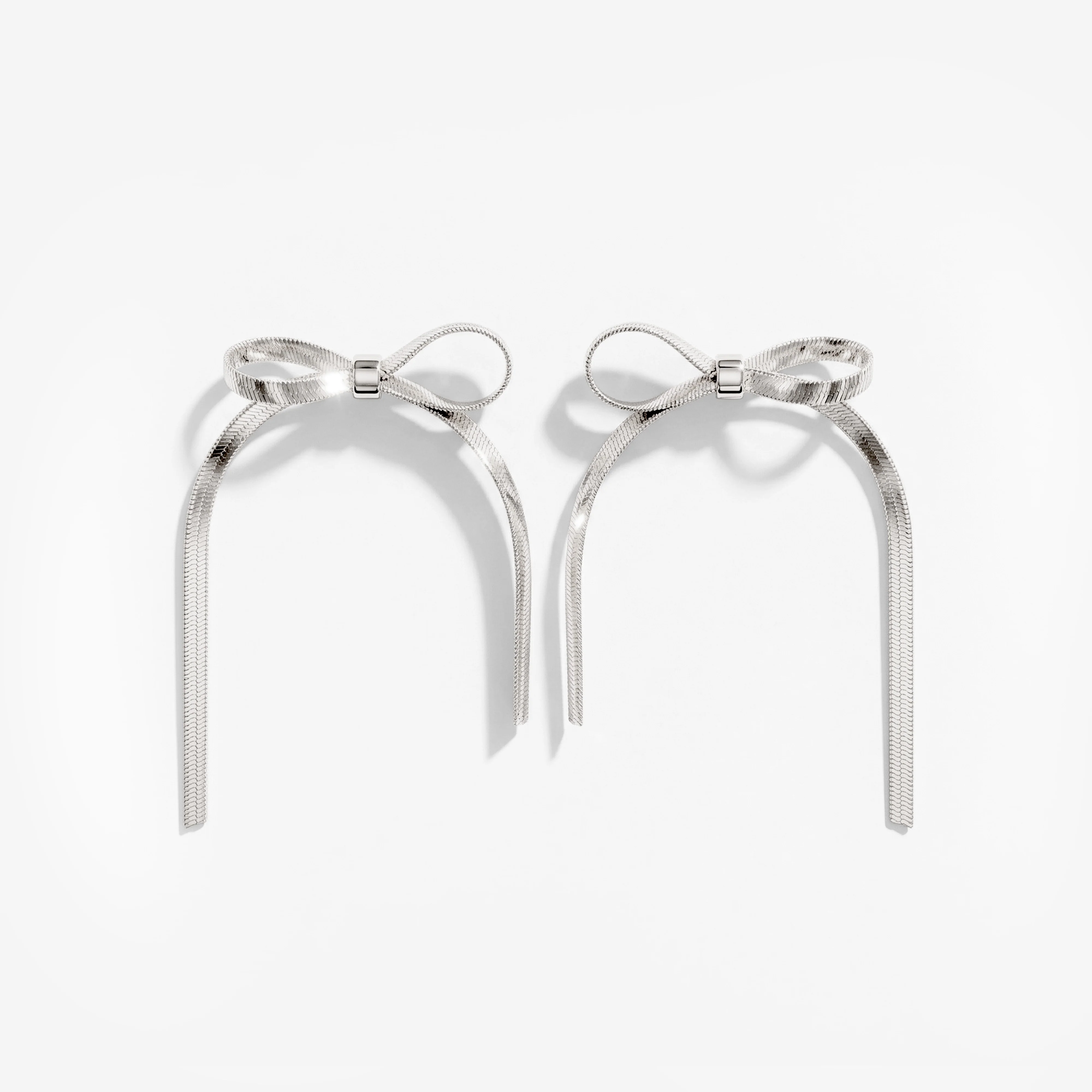 Sweet Bow Earrings Silver