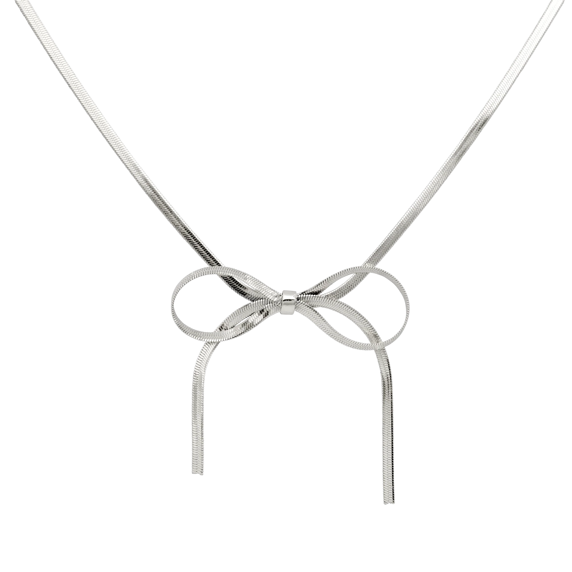Sweet Bow Necklace Silver