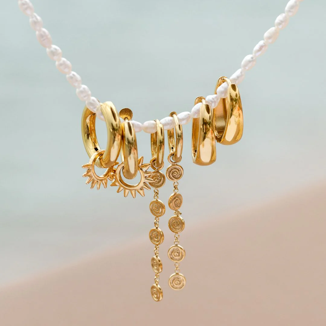 Sweet Swirl Hoop Set Small Rose Gold - Image 4