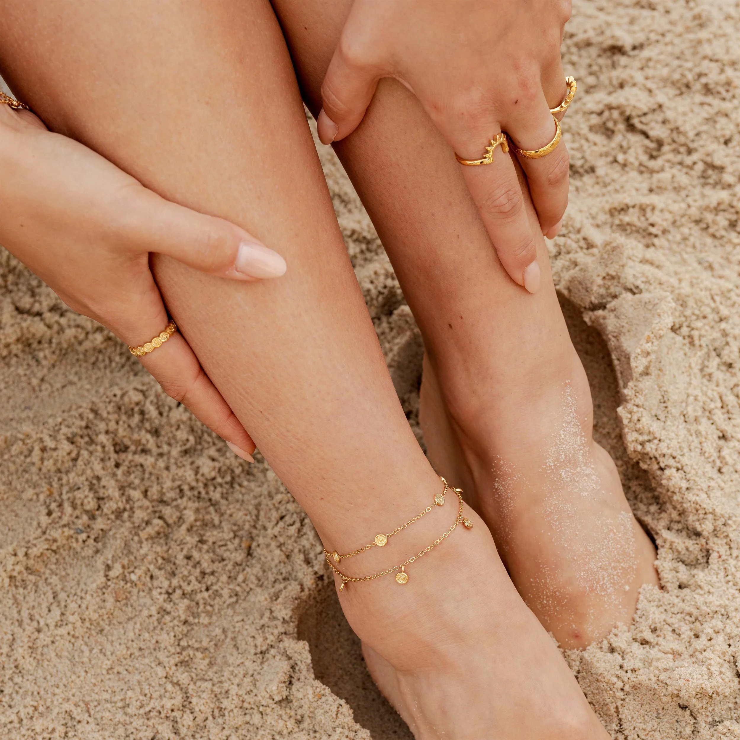 Swirl'n Double Anklet Gold - Image 2