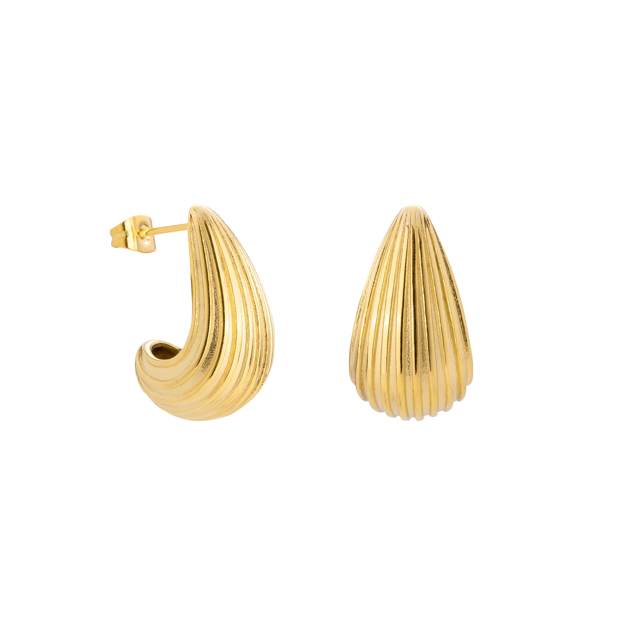 Textured Droplet Studs Small Gold