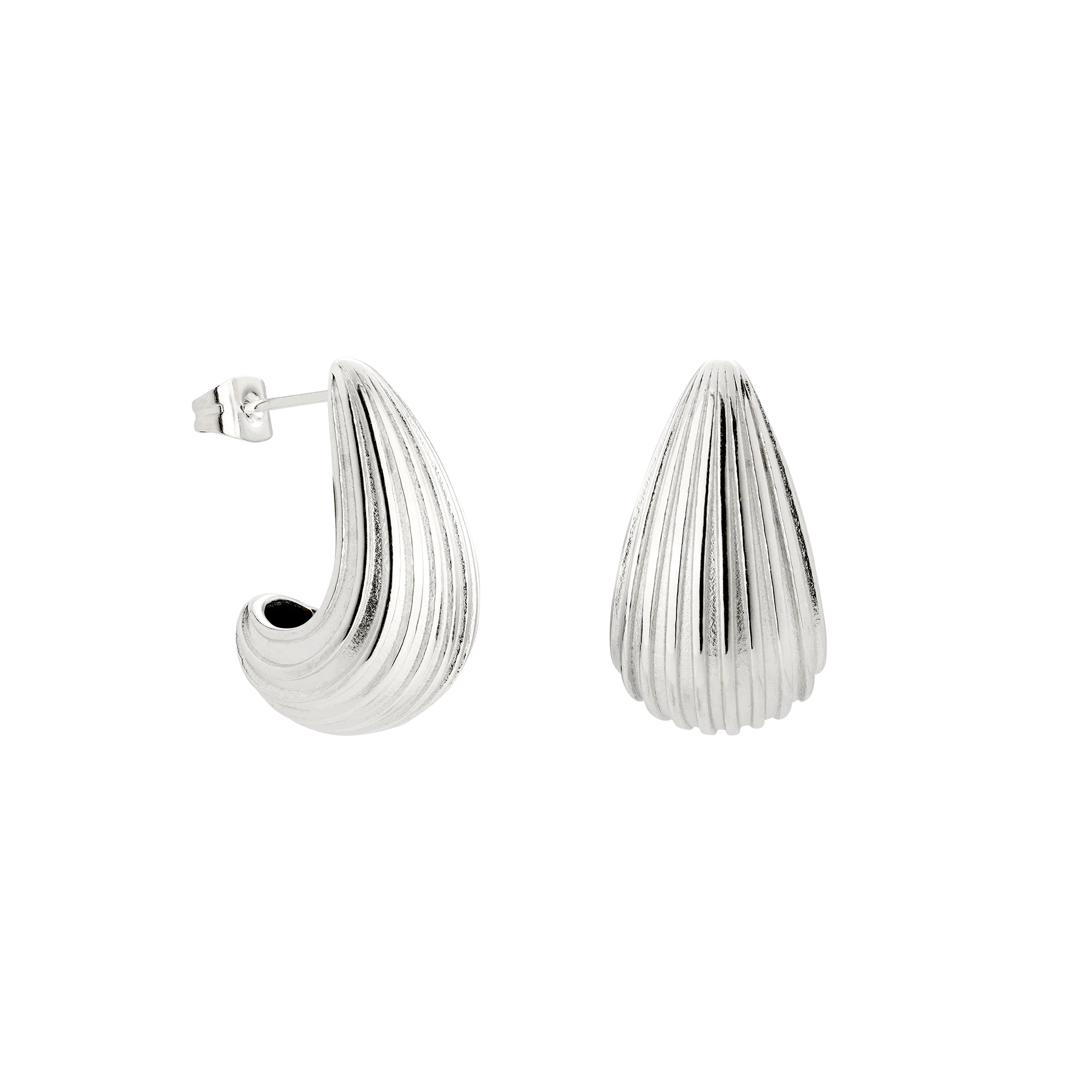 Textured Droplet Studs Small Silver