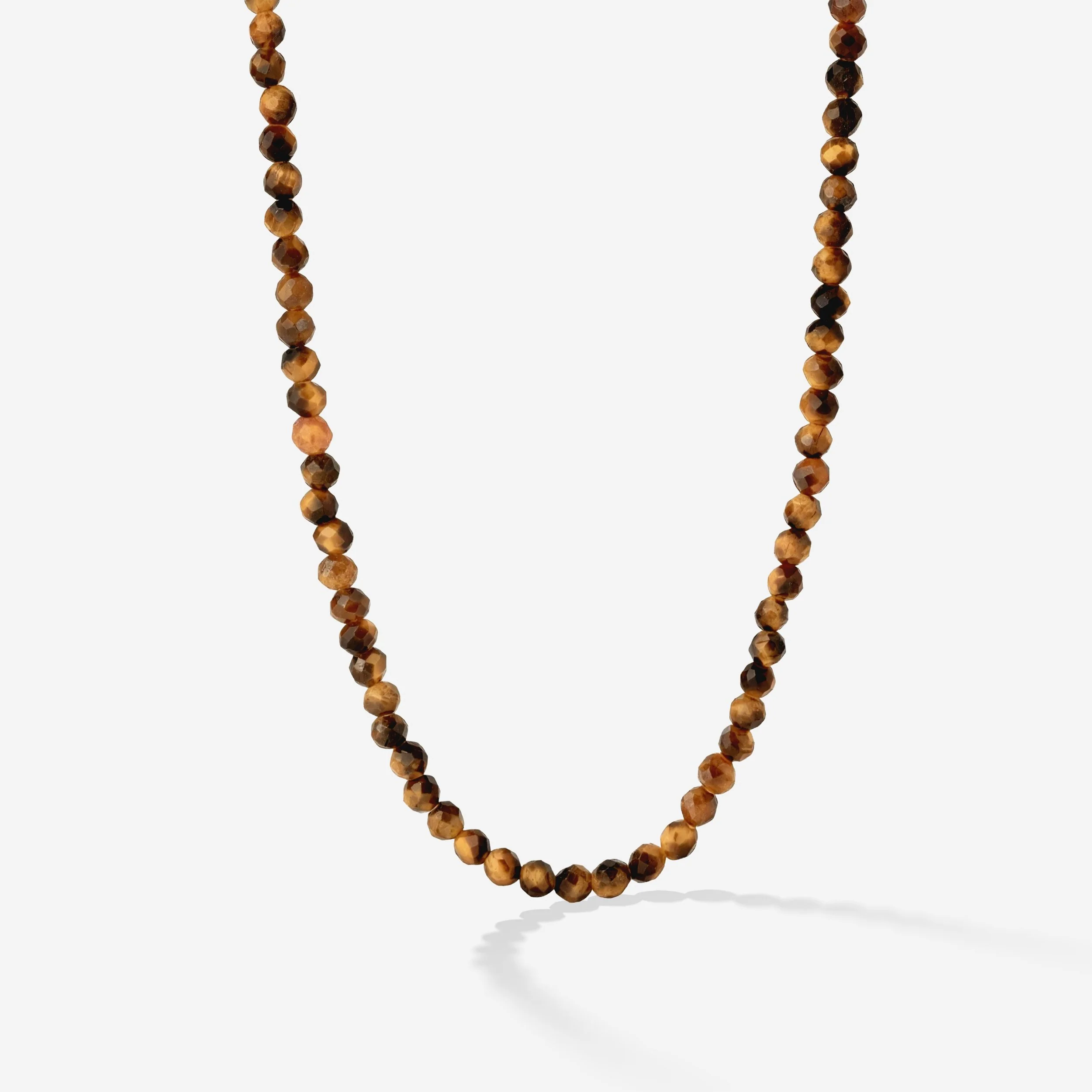 Tiger's Eye Bead Necklace Gold