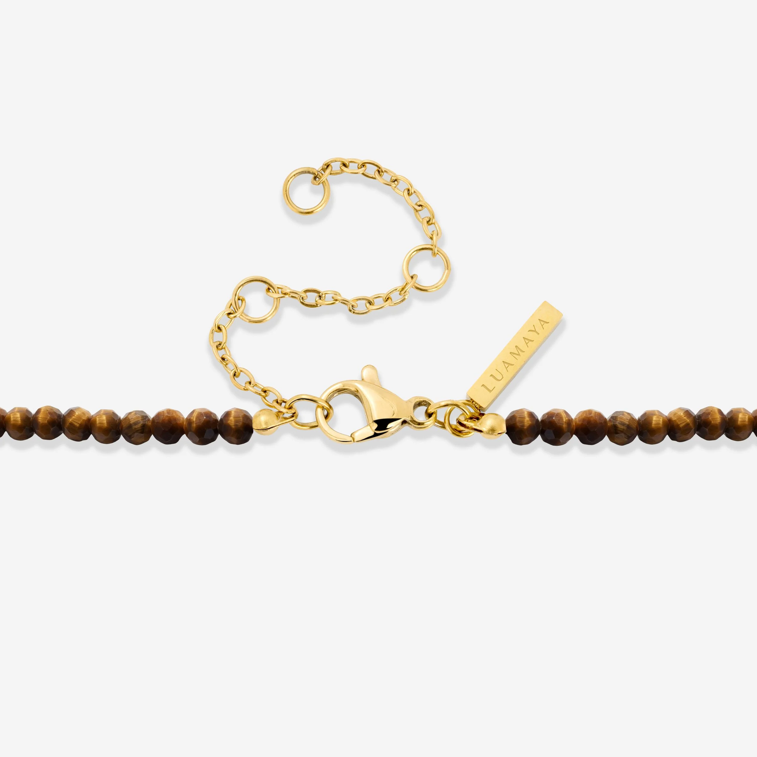 Tiger's Eye Bead Necklace Gold - Image 5