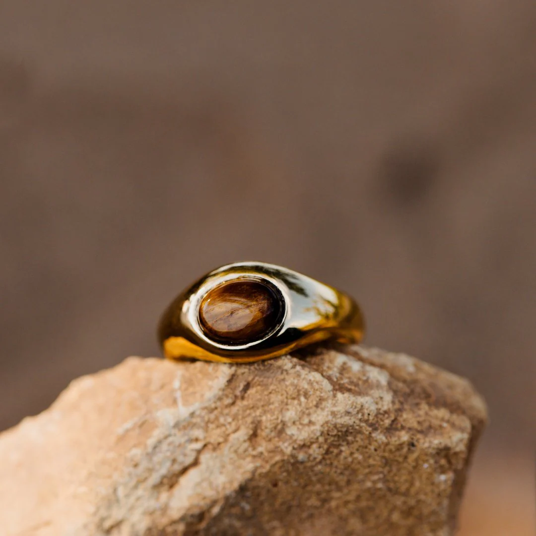Tiger's Eye Ring Gold - Image 4