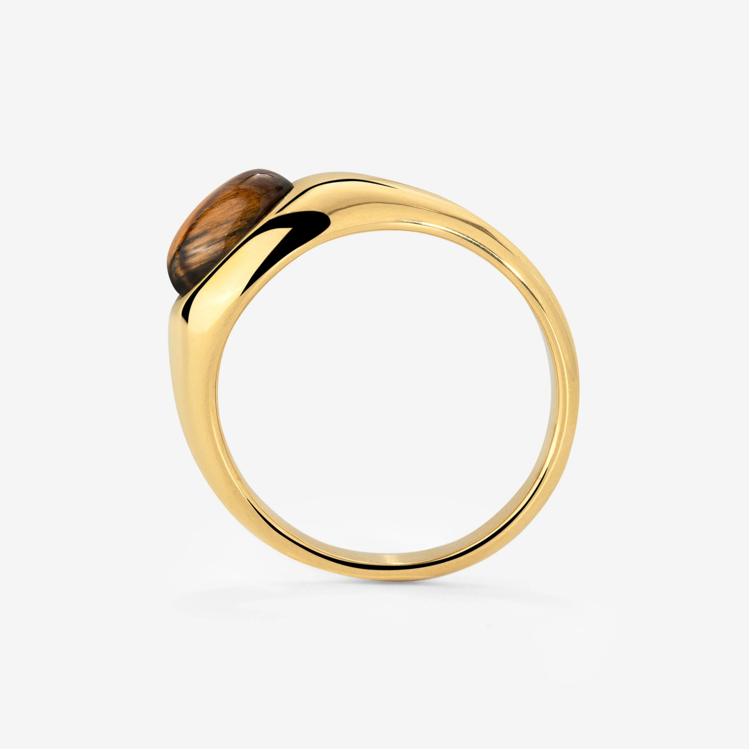 Tiger's Eye Ring Gold - Image 5