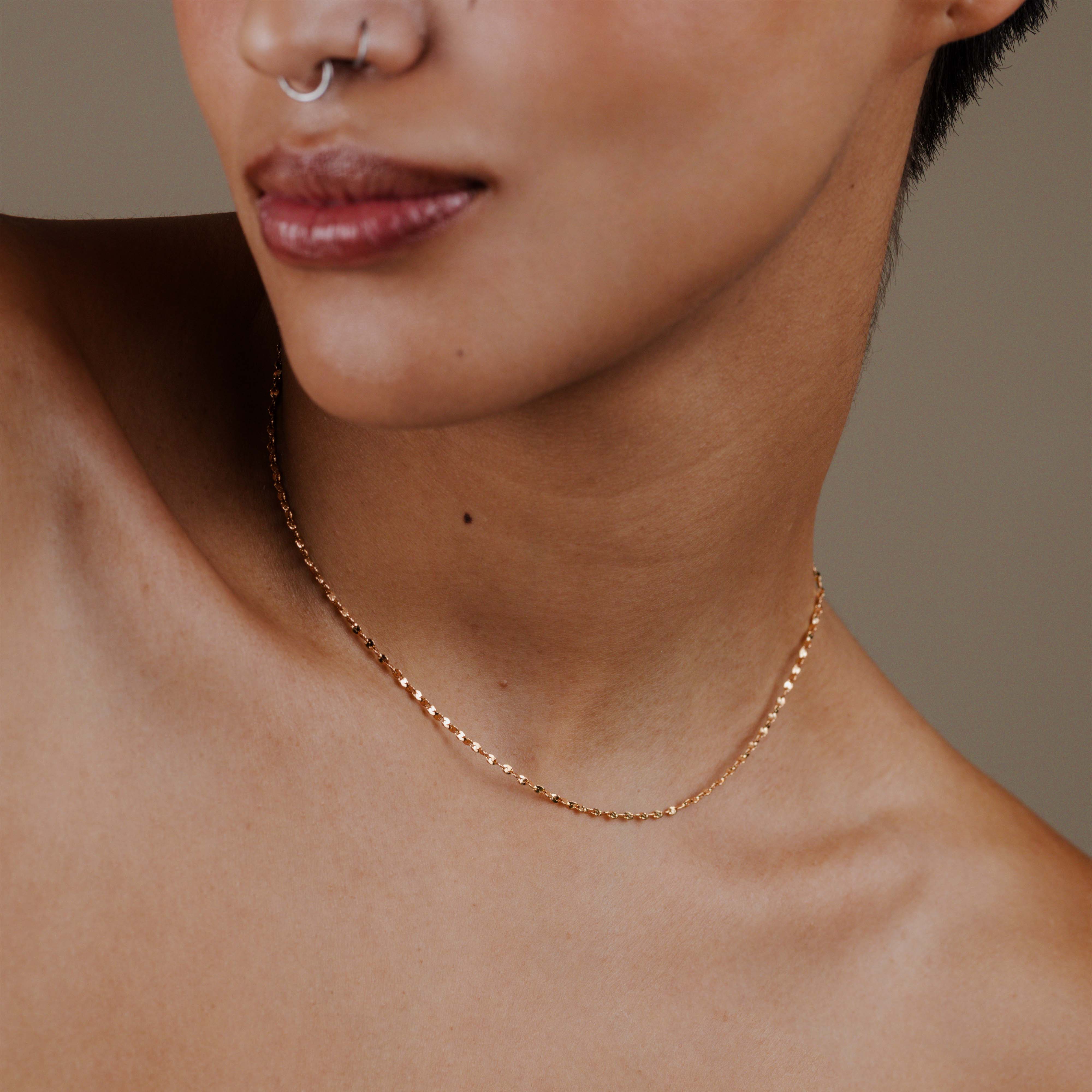 Tinsel Chain Necklace Rose Gold - Image 2
