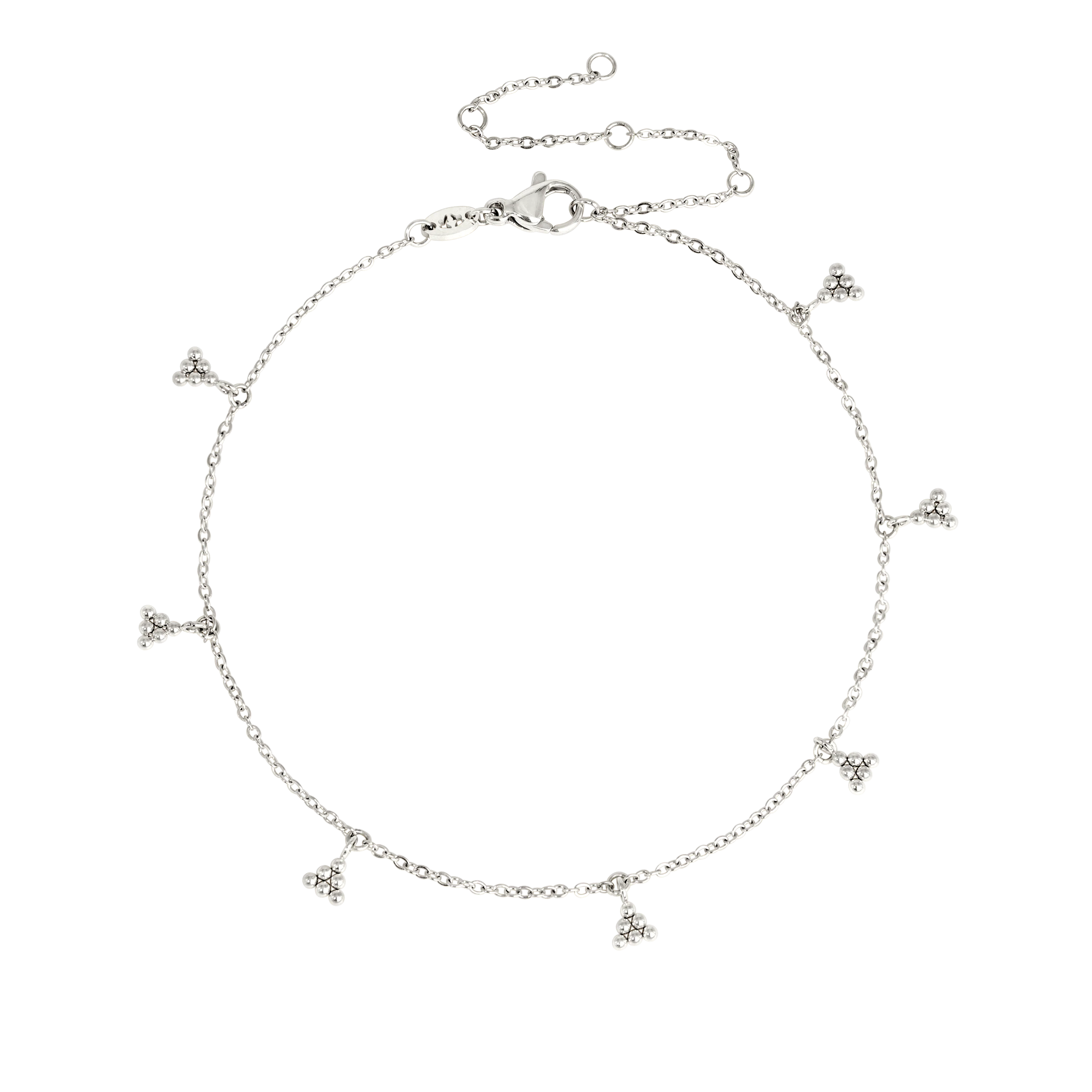 Tiny Beads Anklet Silver