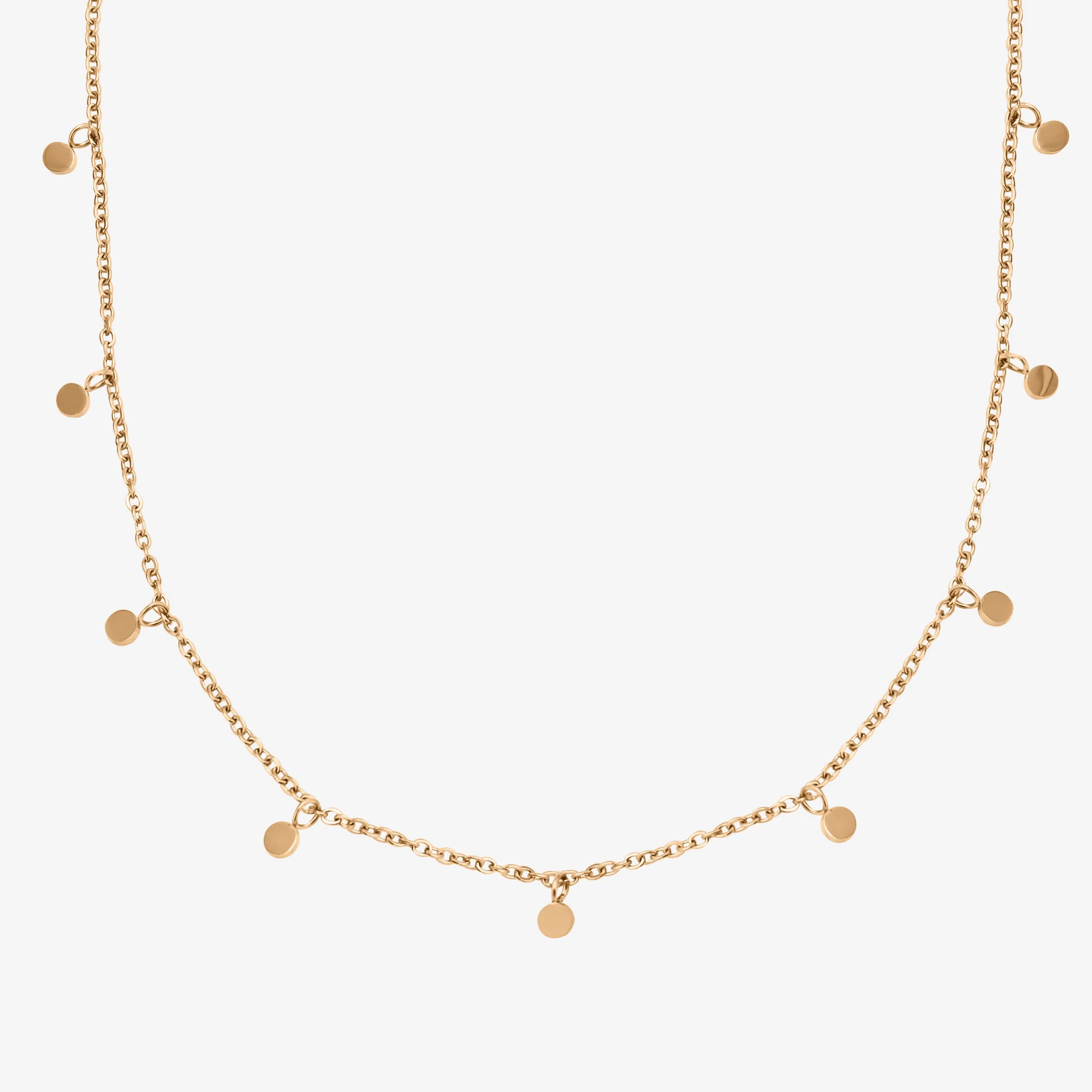 Tiny Coin Necklace Rose Gold