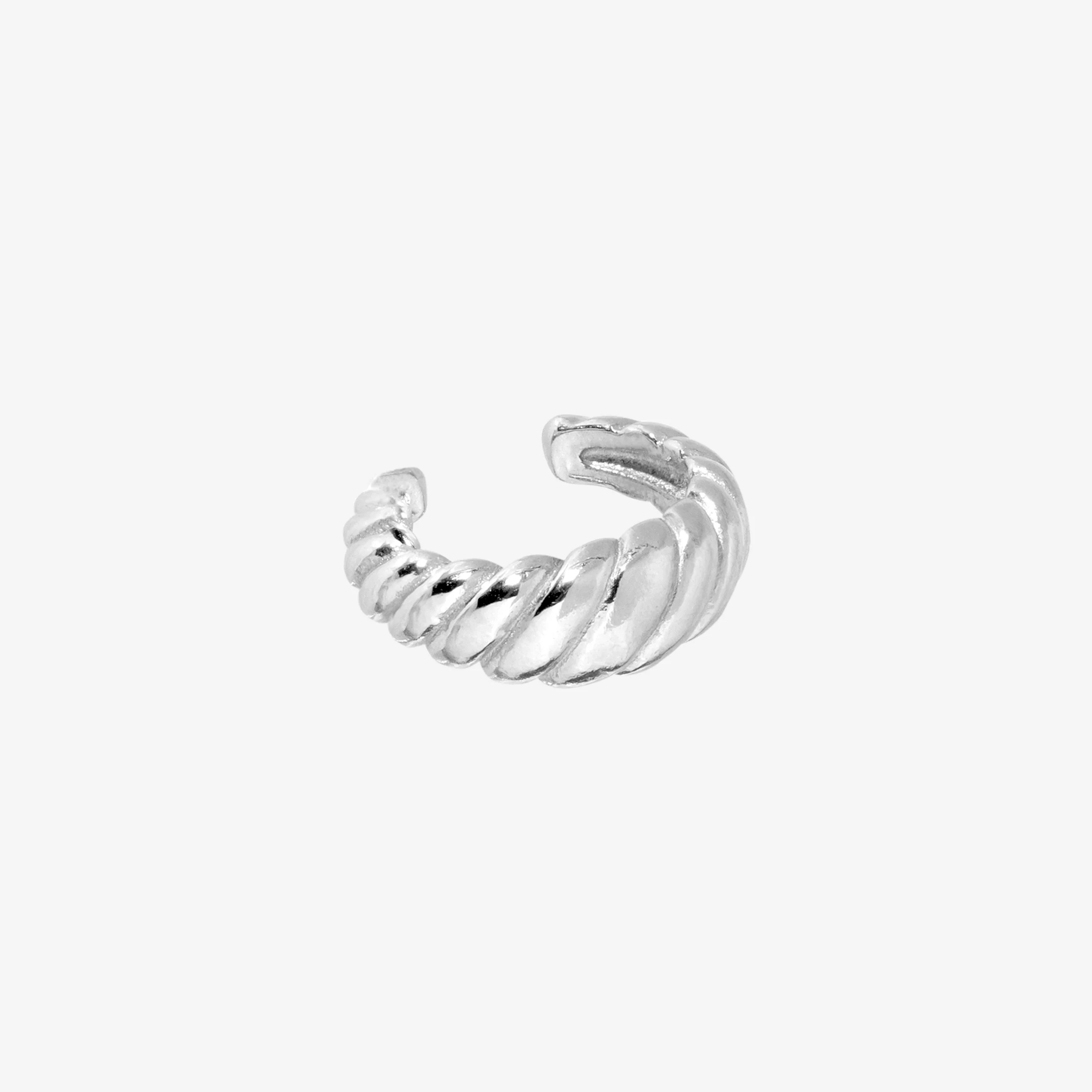 Towel Twist Ear Cuff Silver