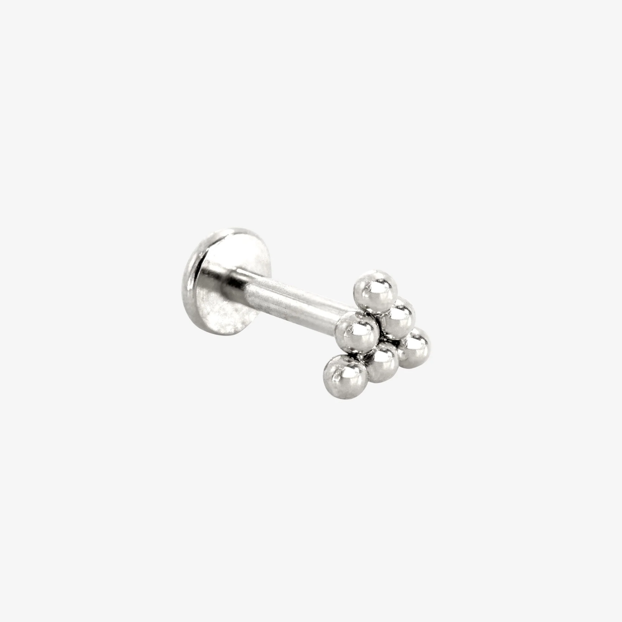 Triangle Beads Piercing Stud Silver