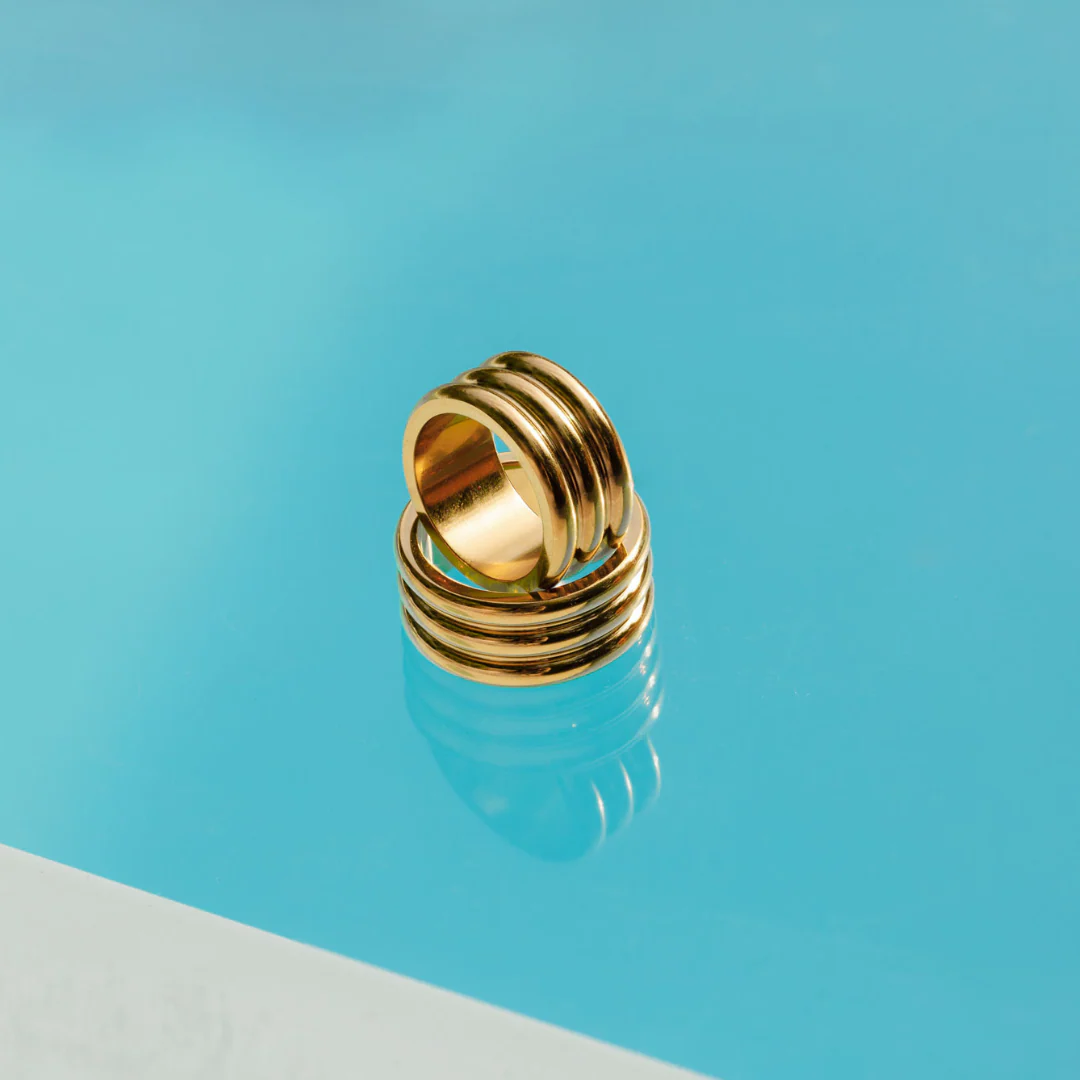Trio Stack Ring Gold - Image 3