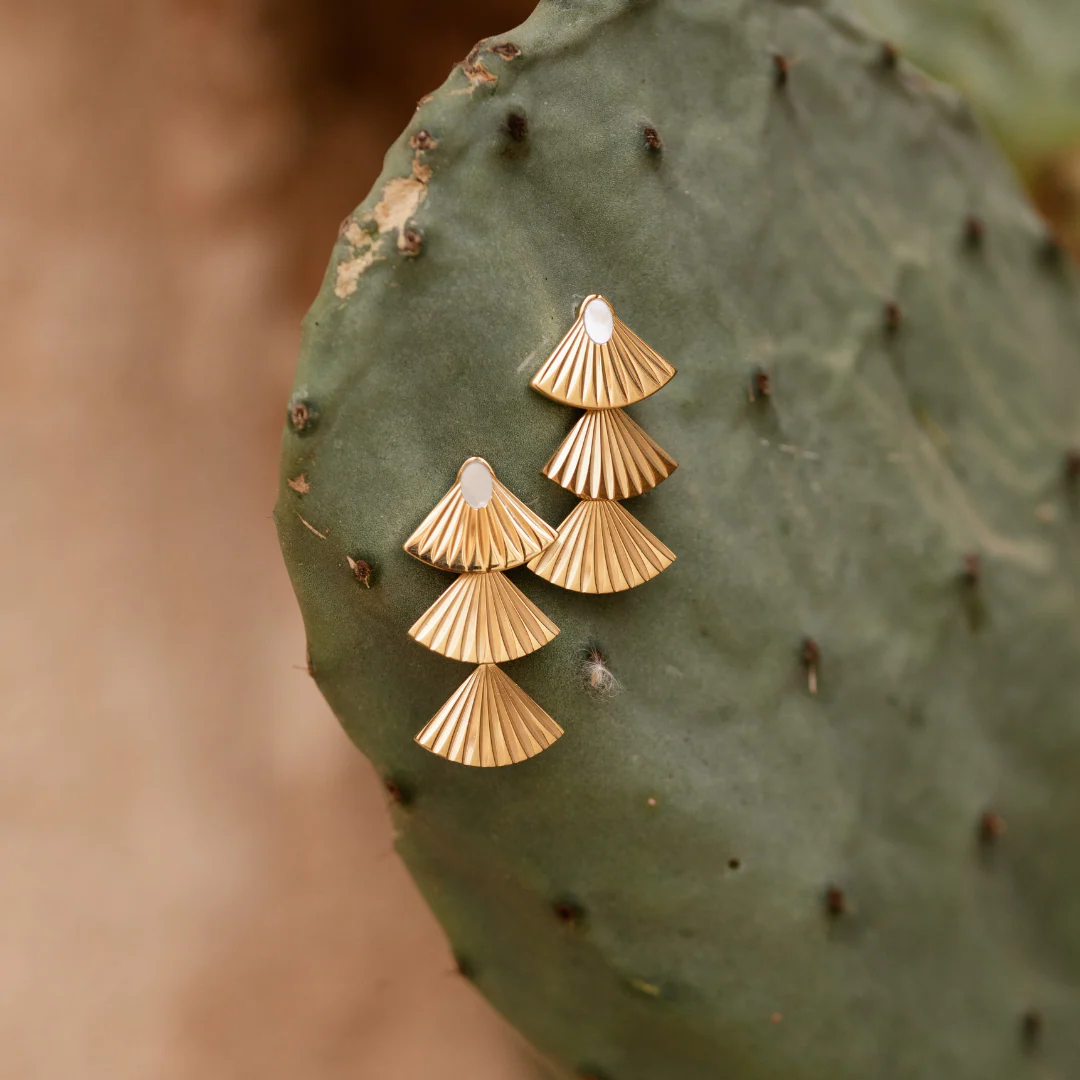 Triple Fan Studs Silver - Image 3