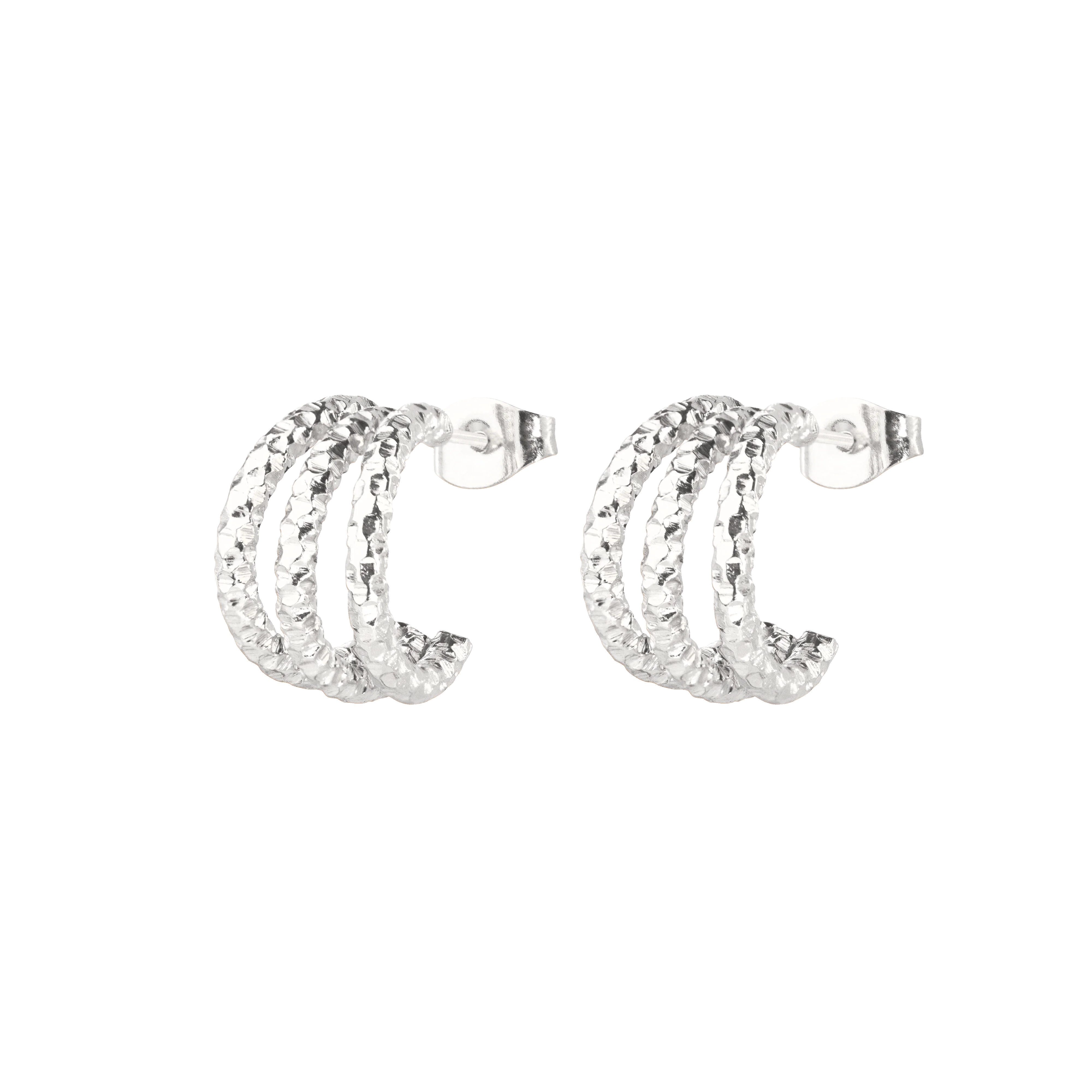 Triple Trouble Studs Silver