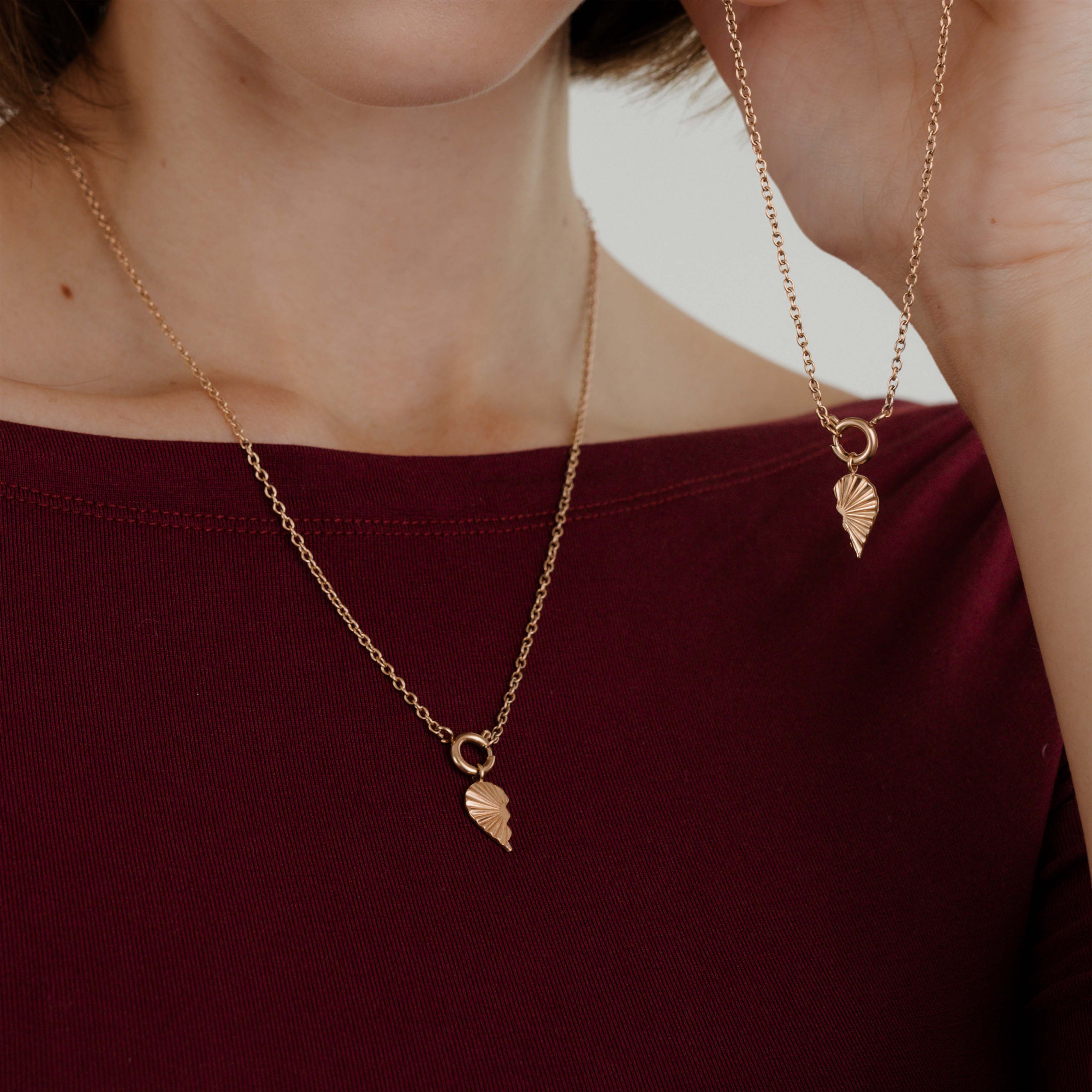 Twin Flame Left Classic Chain Necklace Set Rose Gold - Image 2