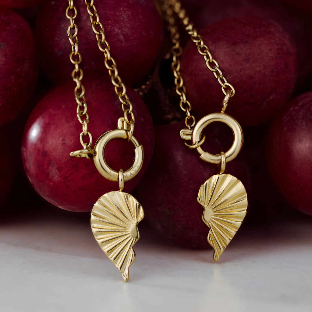 Twin Flame Left Classic Chain Necklace Set Rose Gold - Image 4