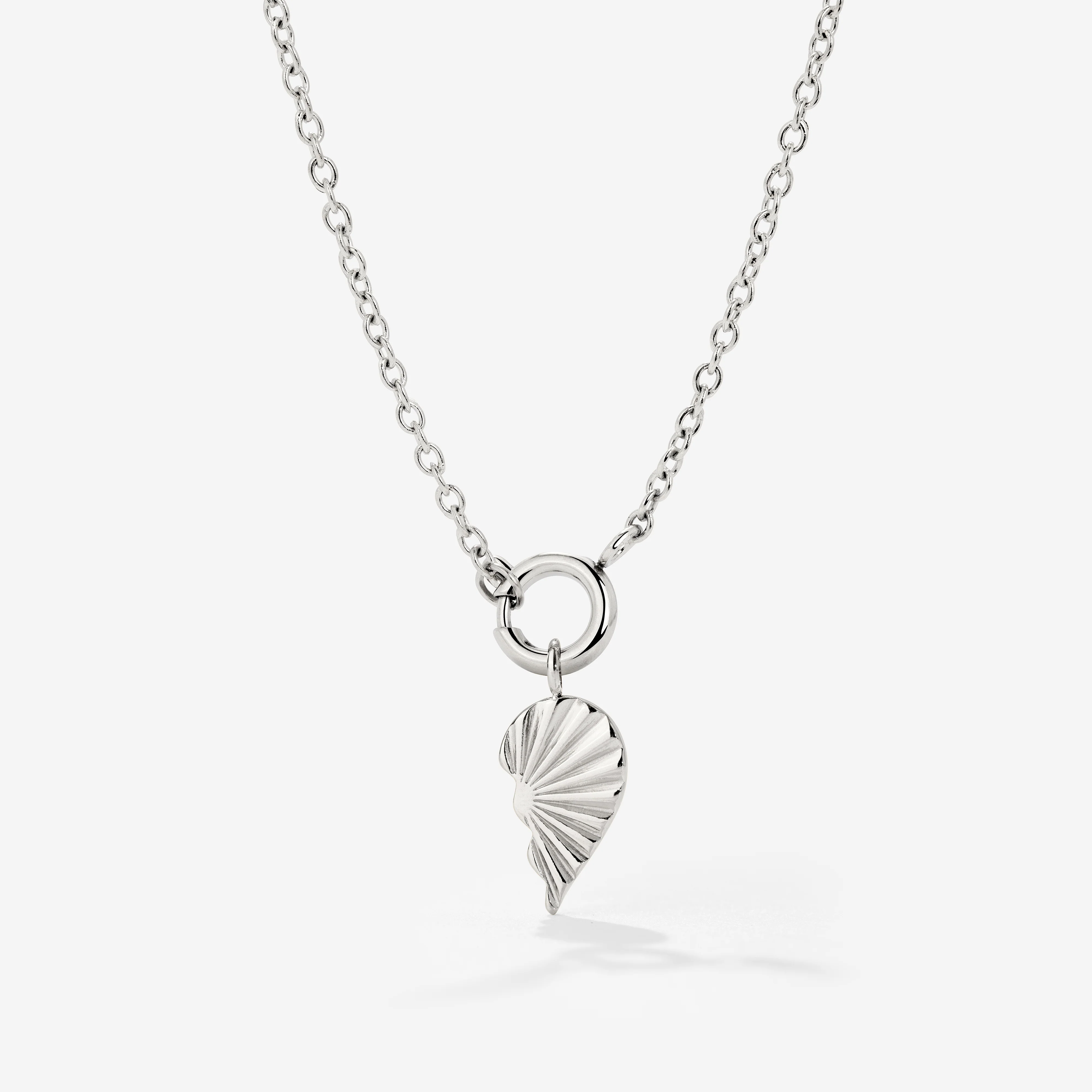 Twin Flame Right Classic Chain Necklace Set Silver