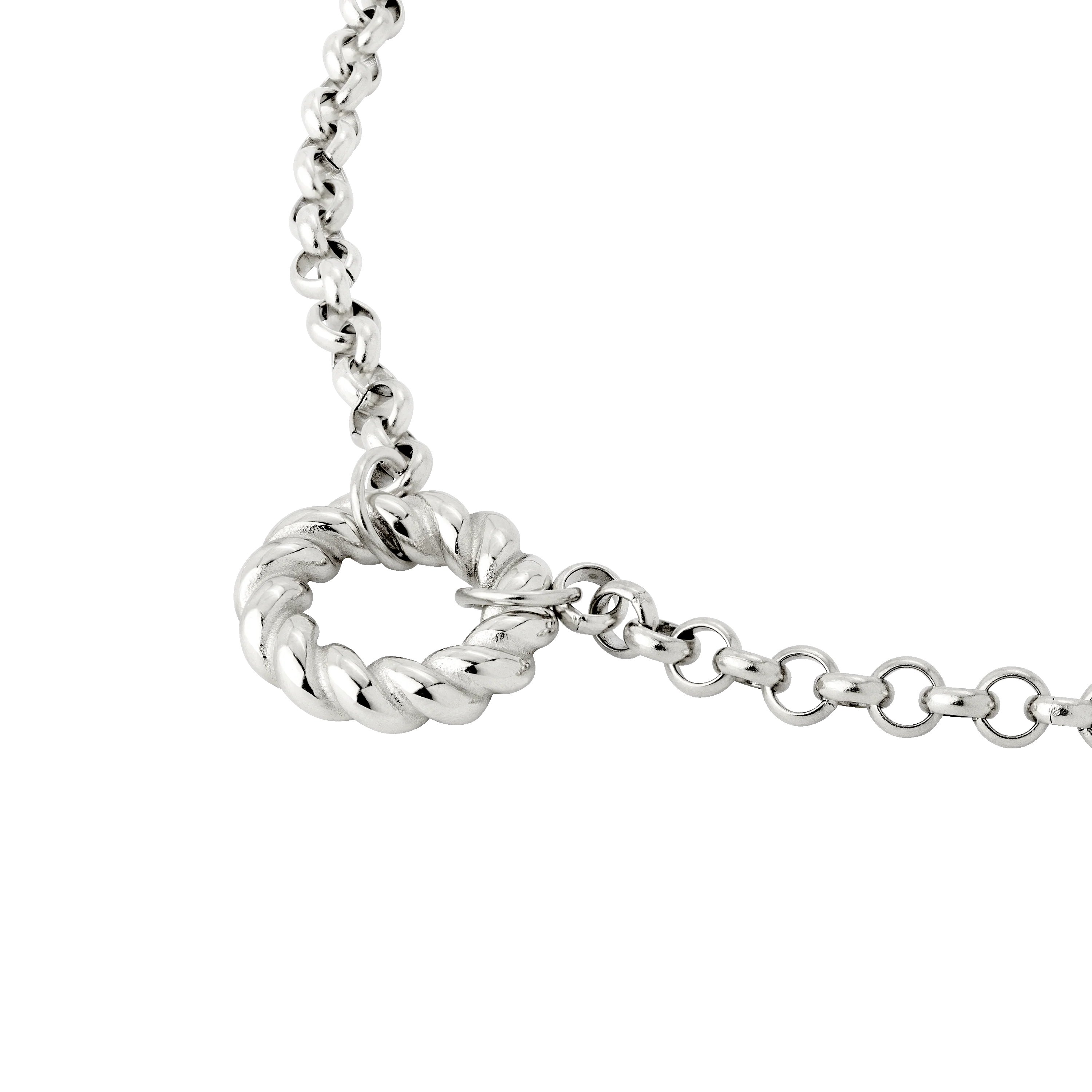 Twisted Donut Necklace Silver - Image 3