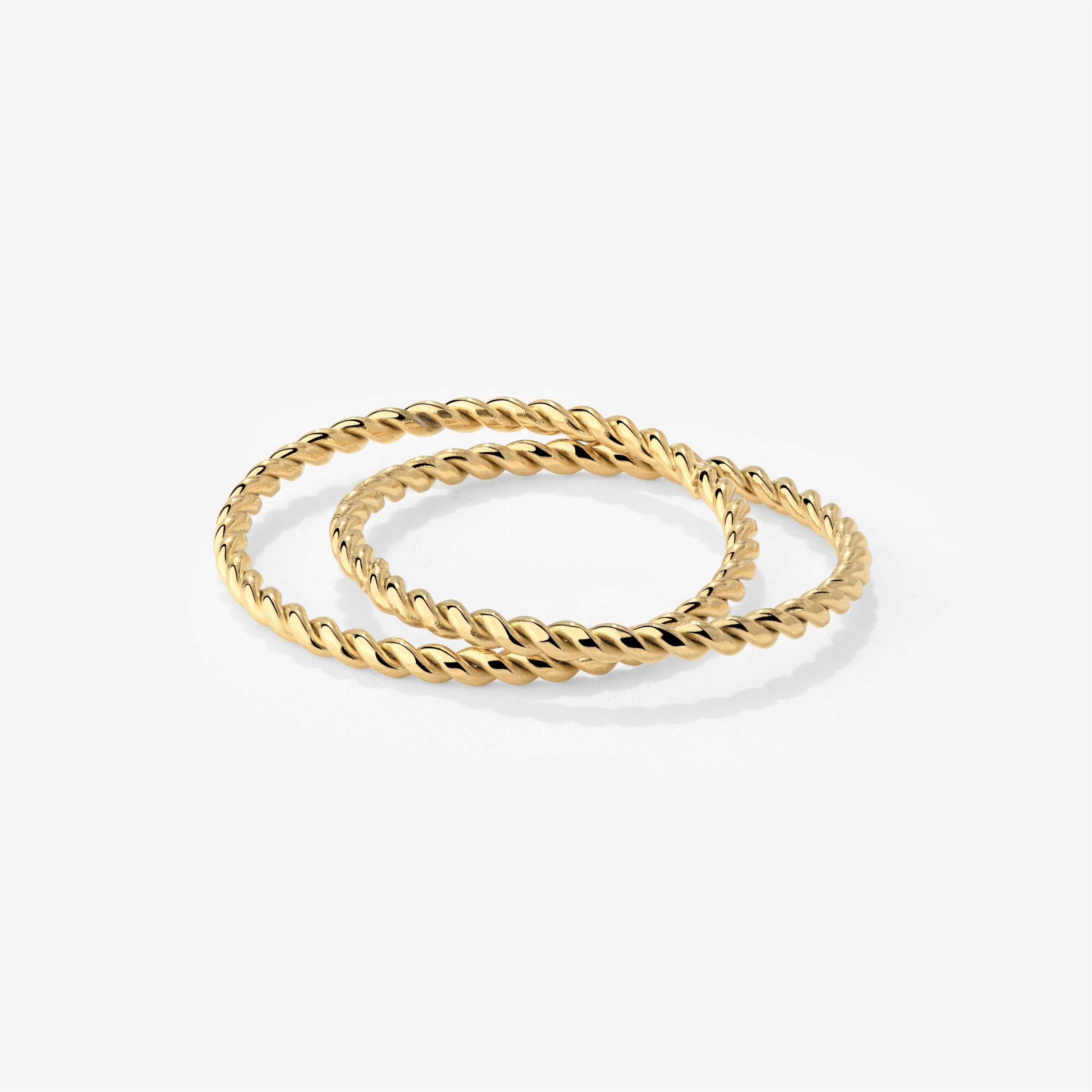Twisted Ring Duo Stud Earrings Gold