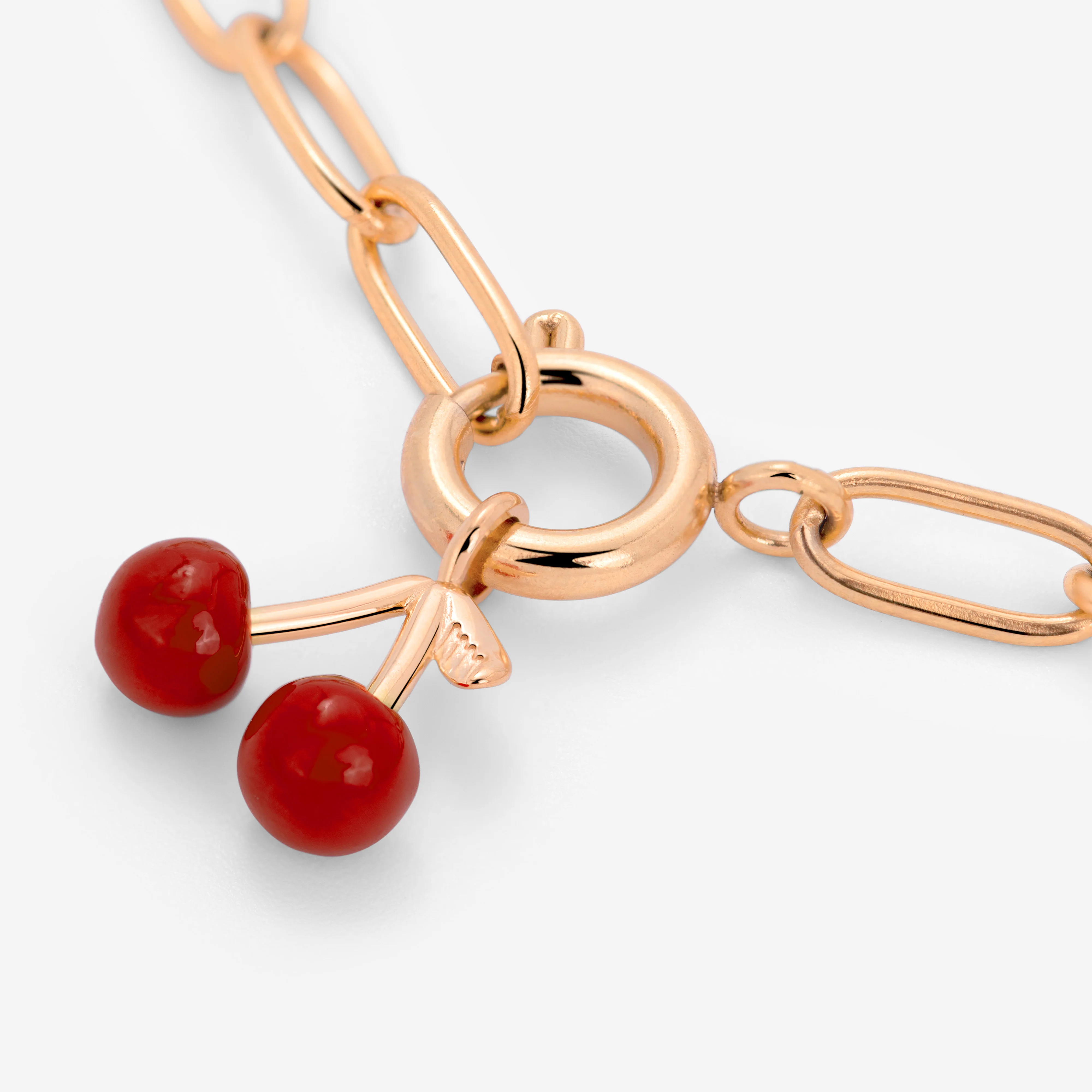 Very Cherry Oval Links Necklace Set Rose Gold - Image 3